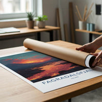 Fagradalsfjall Poster - Iceland Travel Art - Molten River Landscape Home Decor