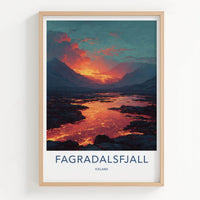 Fagradalsfjall Poster - Iceland Travel Art - Molten River Landscape Home Decor