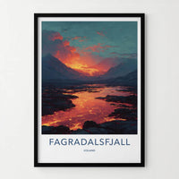 Fagradalsfjall Poster - Iceland Travel Art - Molten River Landscape Home Decor