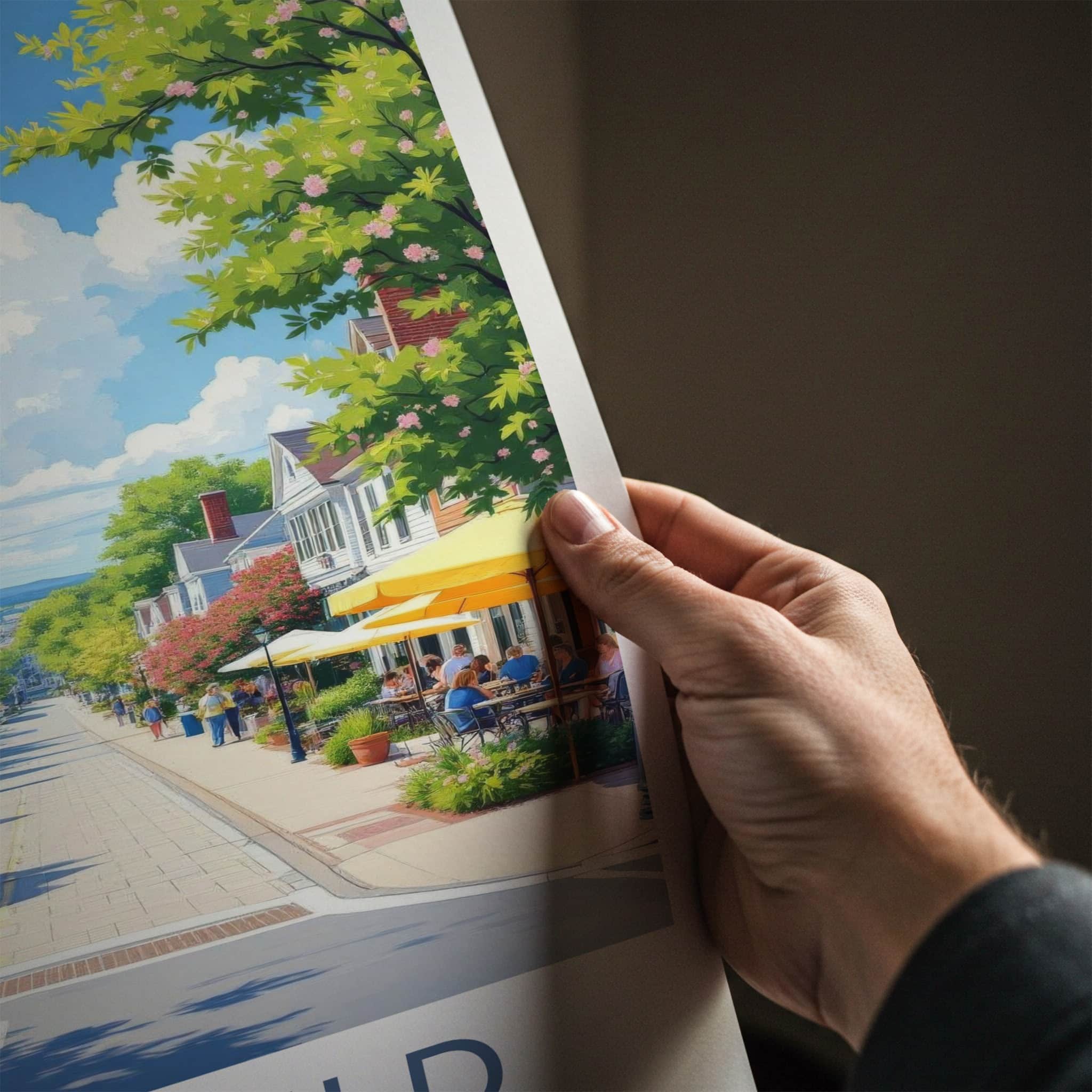 Fairfield Poster - Connecticut Travel Art - Bright Downtown Street Wall Decor