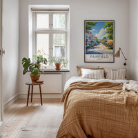 Fairfield Poster - Connecticut Travel Art - Bright Downtown Street Wall Decor
