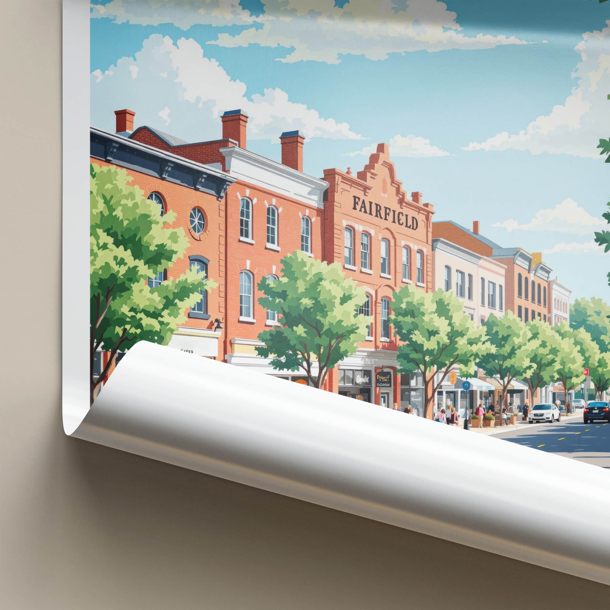 Fairfield Poster - Connecticut Travel Art - Historic Town Street Home Decor