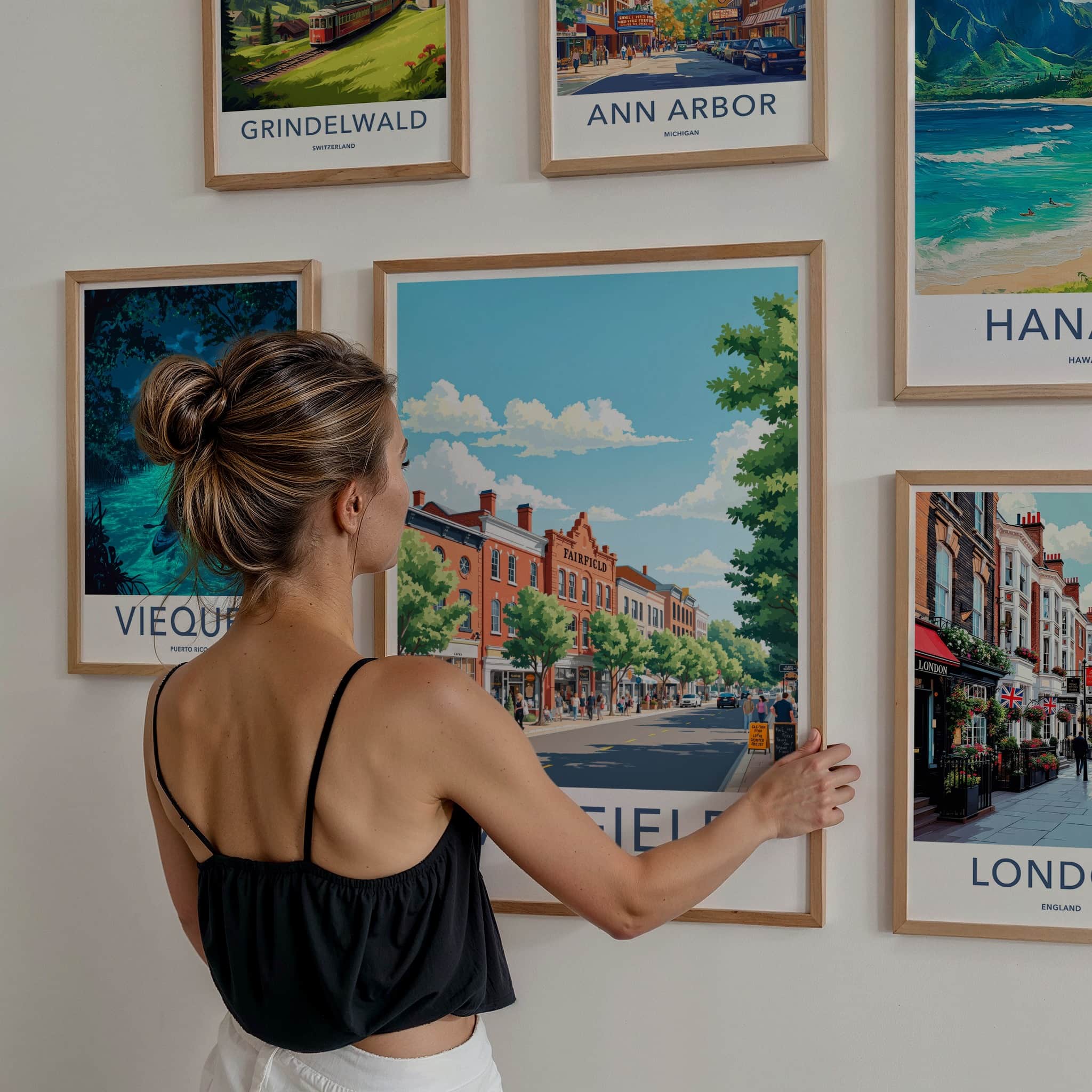 Fairfield Poster - Connecticut Travel Art - Historic Town Street Home Decor