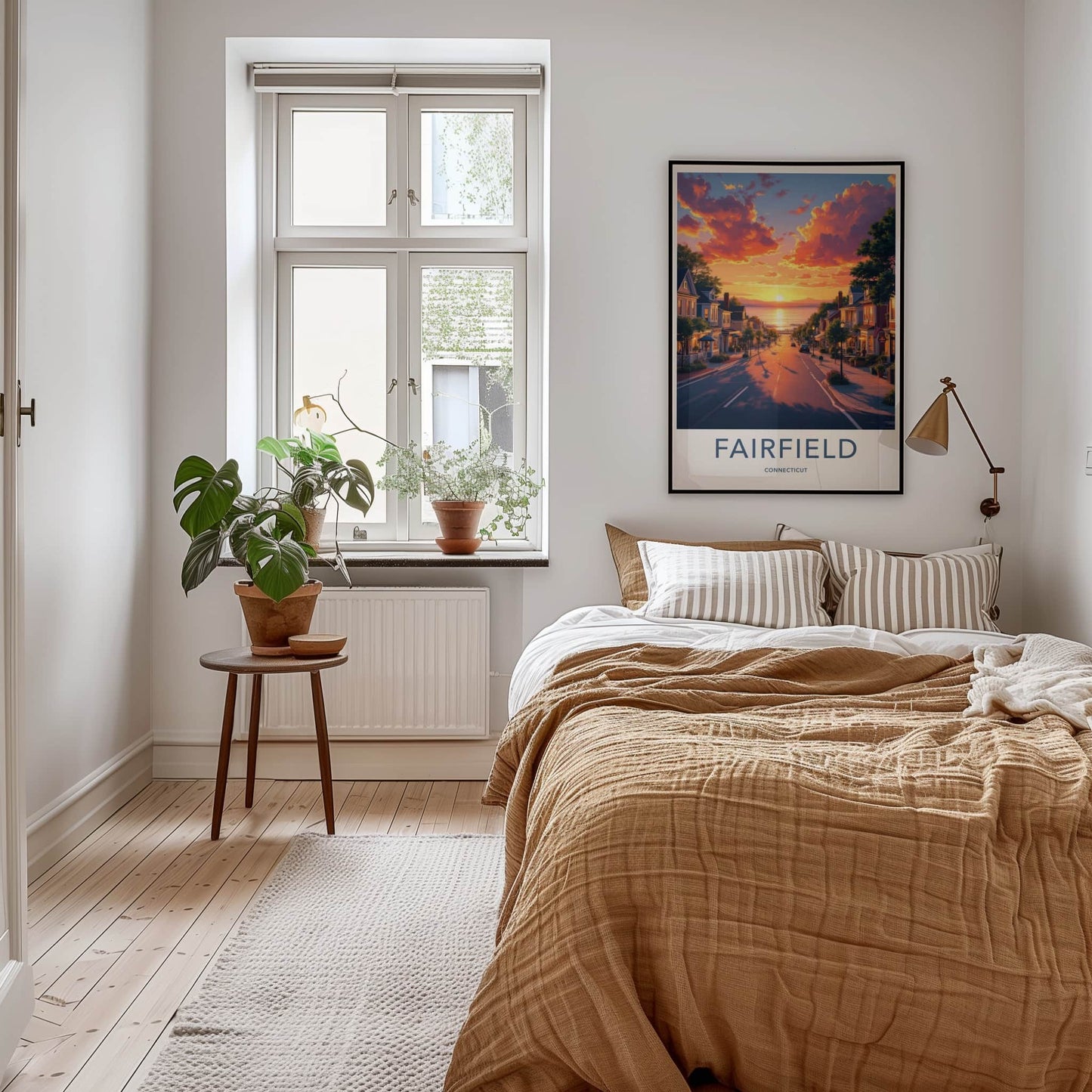 Fairfield Poster - Connecticut Travel Art - Vibrant Sunset Town Home Decor