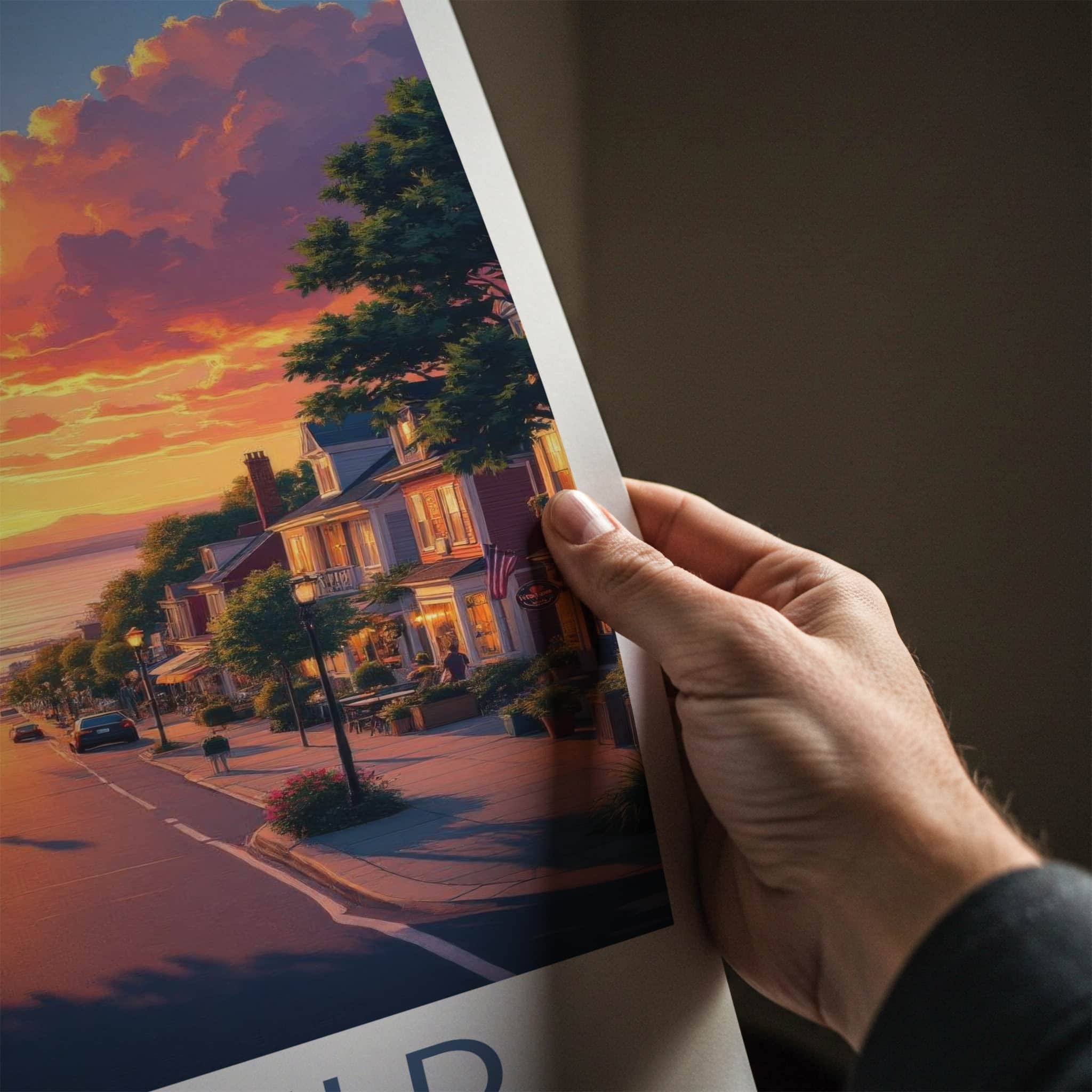 Fairfield Poster - Connecticut Travel Art - Vibrant Sunset Town Home Decor