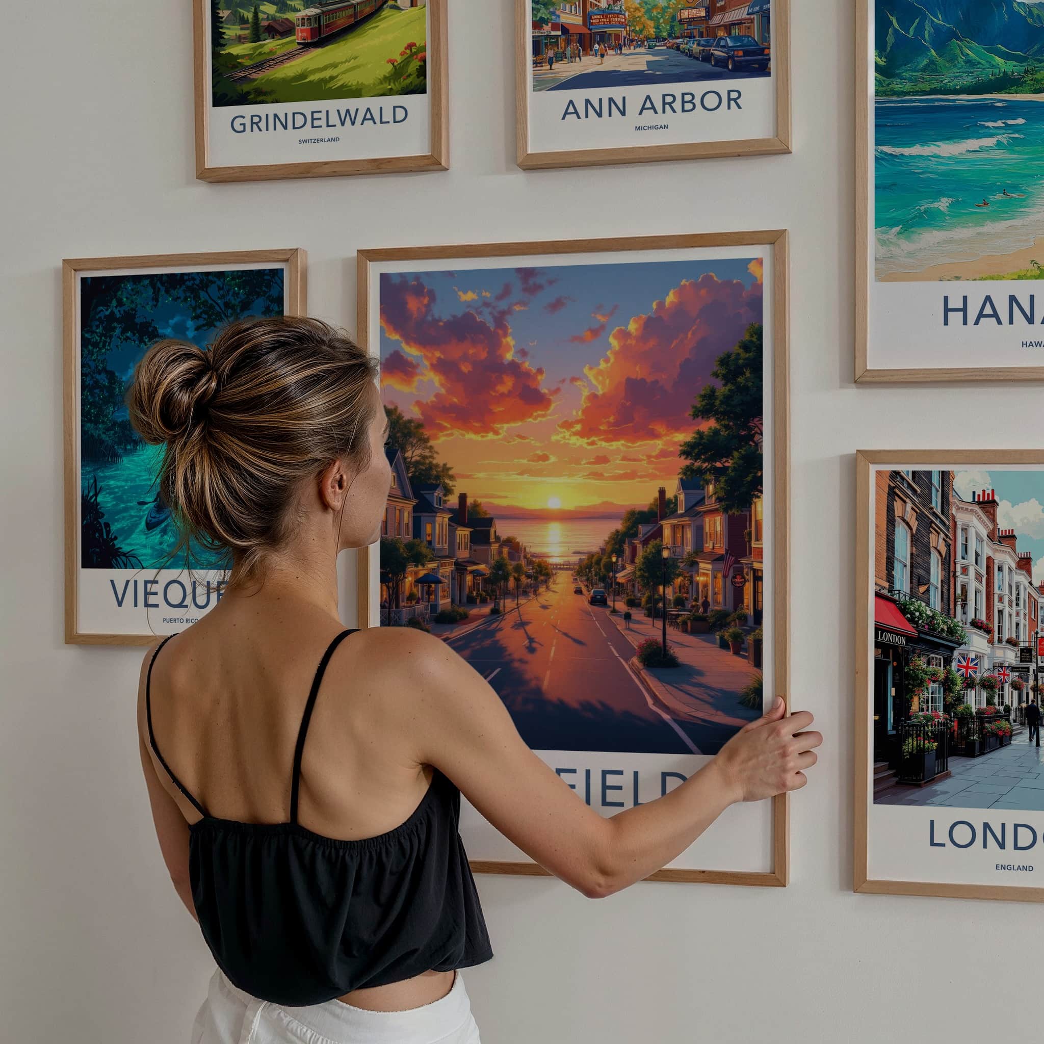 Fairfield Poster - Connecticut Travel Art - Vibrant Sunset Town Home Decor
