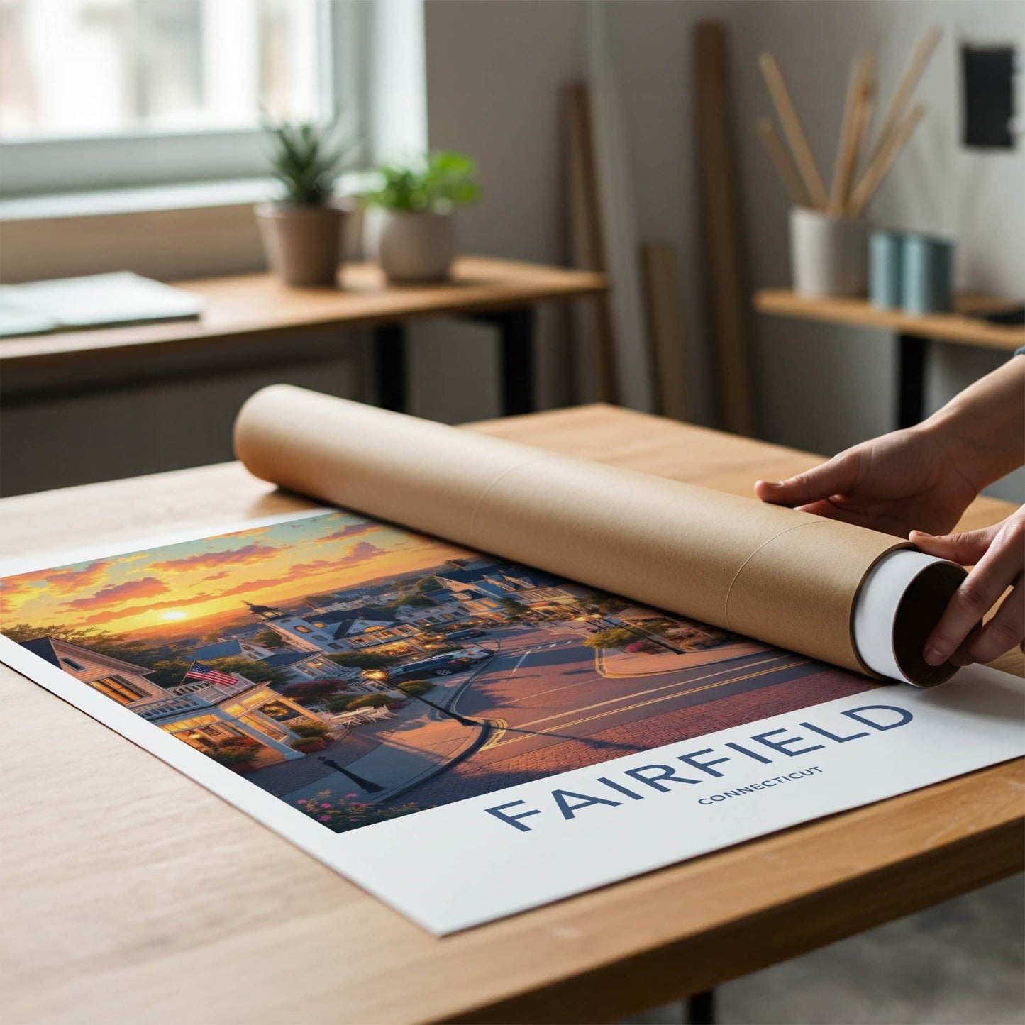 Fairfield Poster - Connecticut Wall Art - Coastal Town Sunset Home Decor