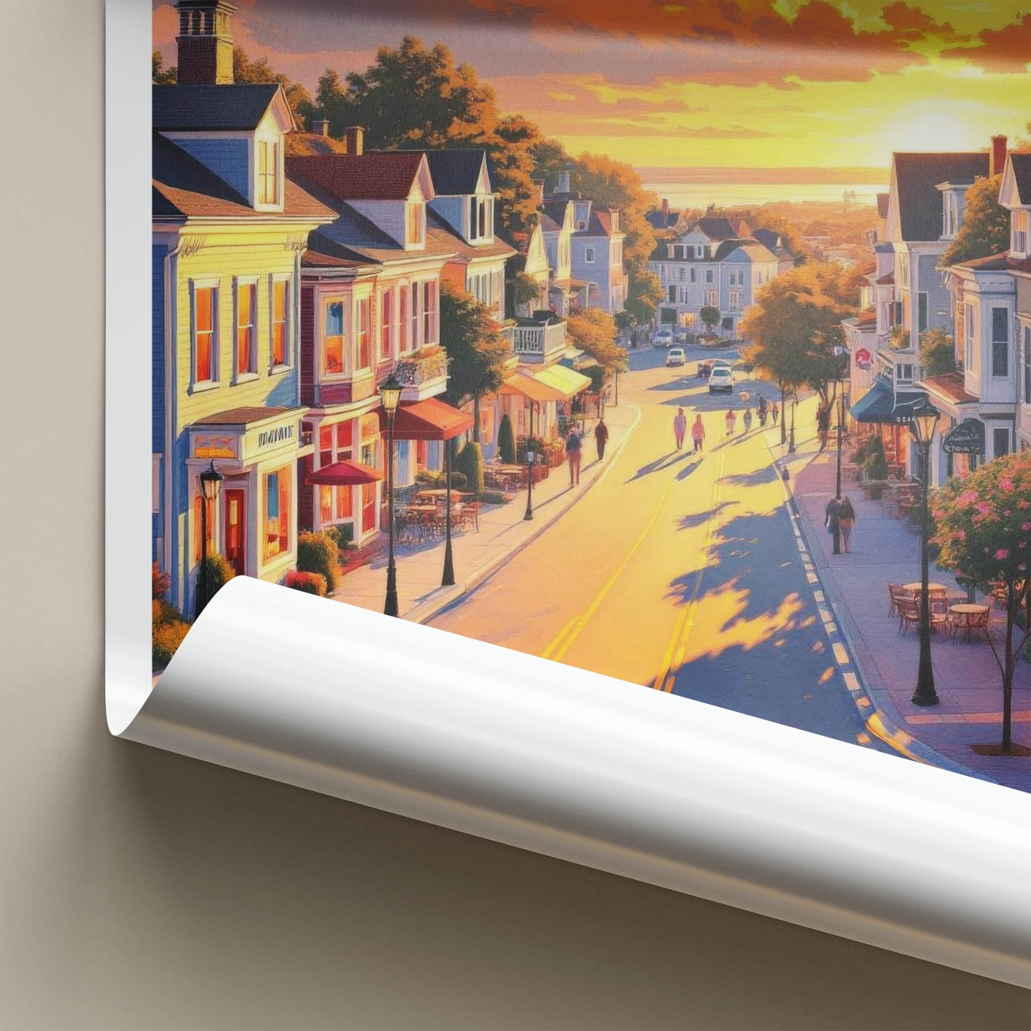 Fairfield Poster - Connecticut Wall Art - Golden Hour Street Home Decor