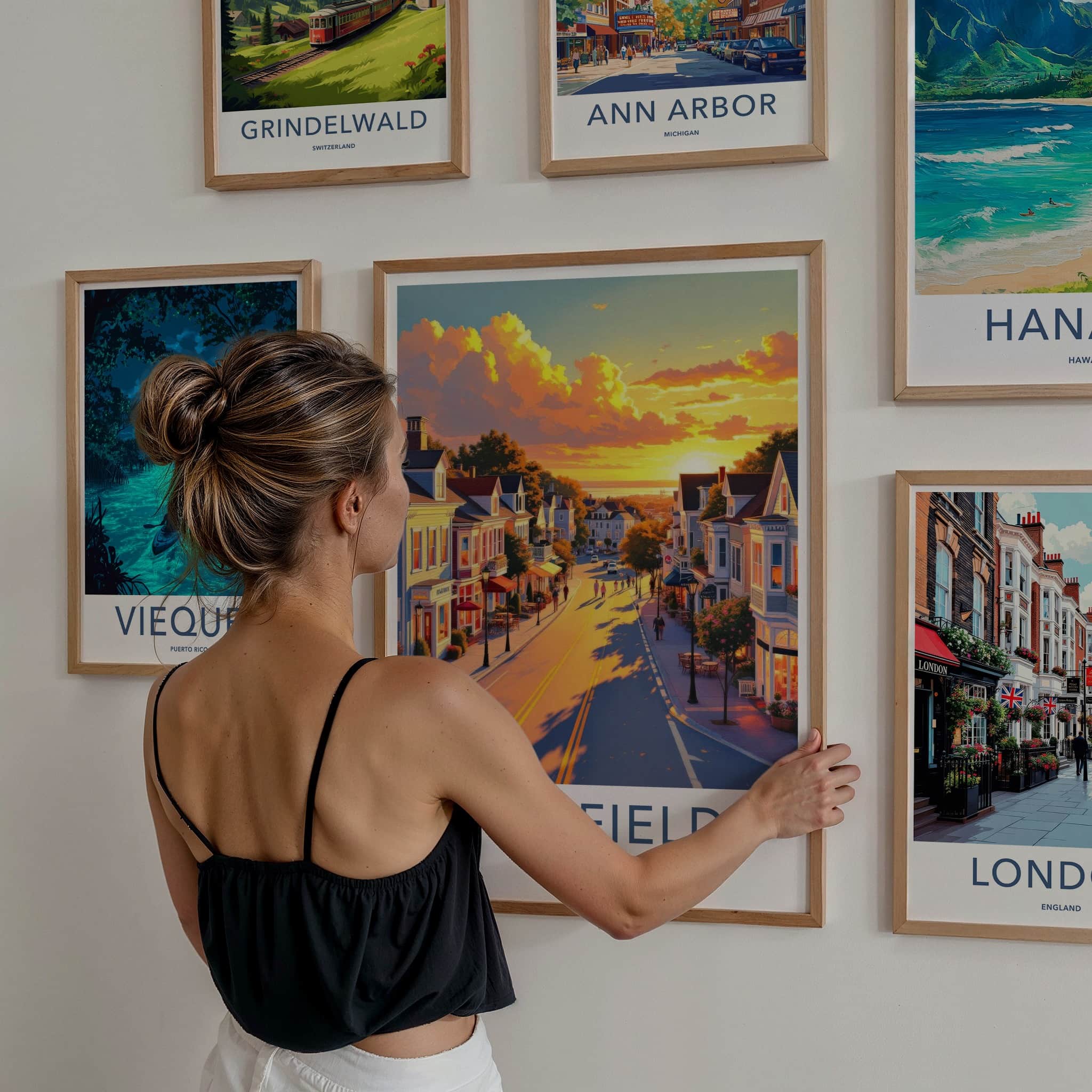 Fairfield Poster - Connecticut Wall Art - Golden Hour Street Home Decor