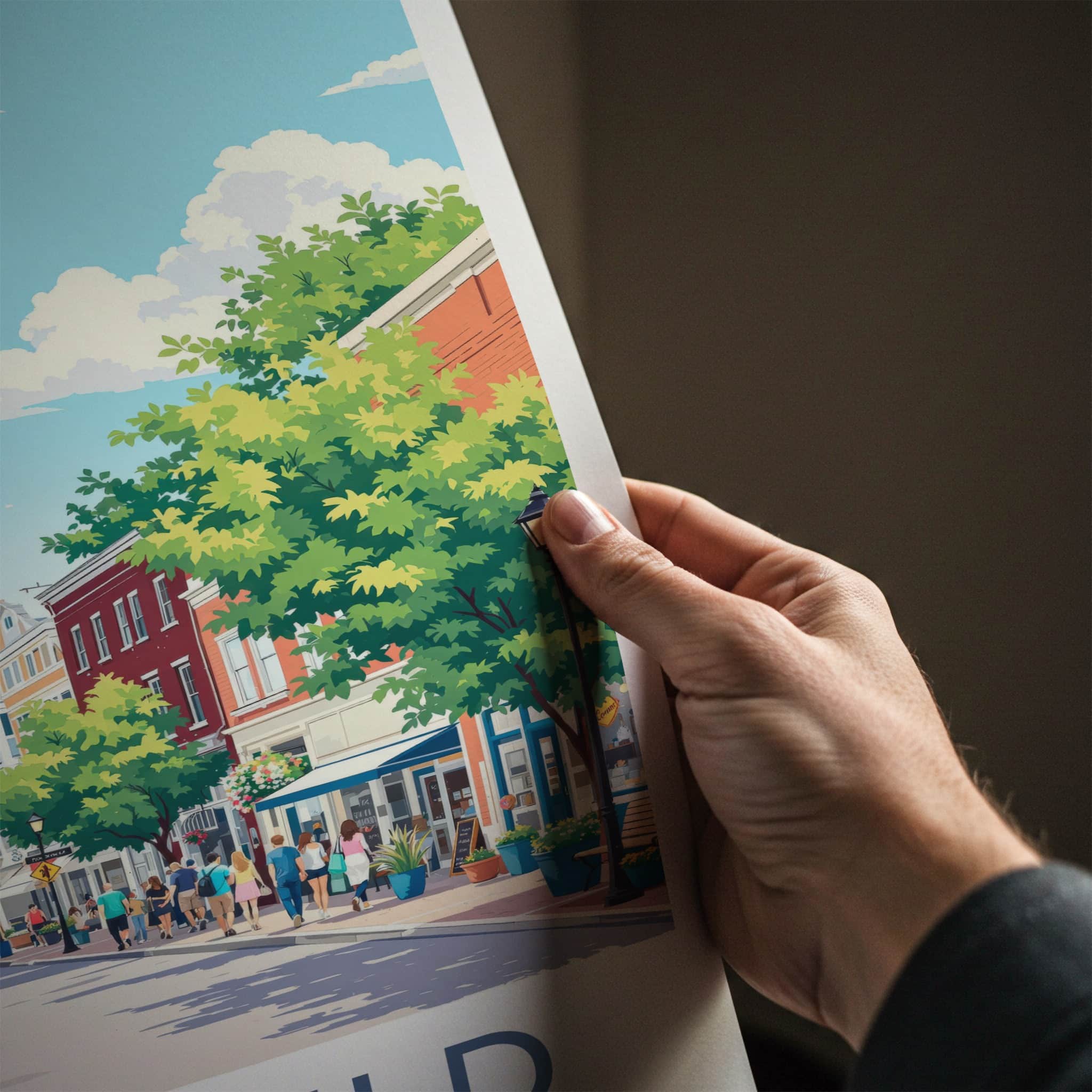 Fairfield Poster - Connecticut Wall Art - Lively Street Scene Home Decor