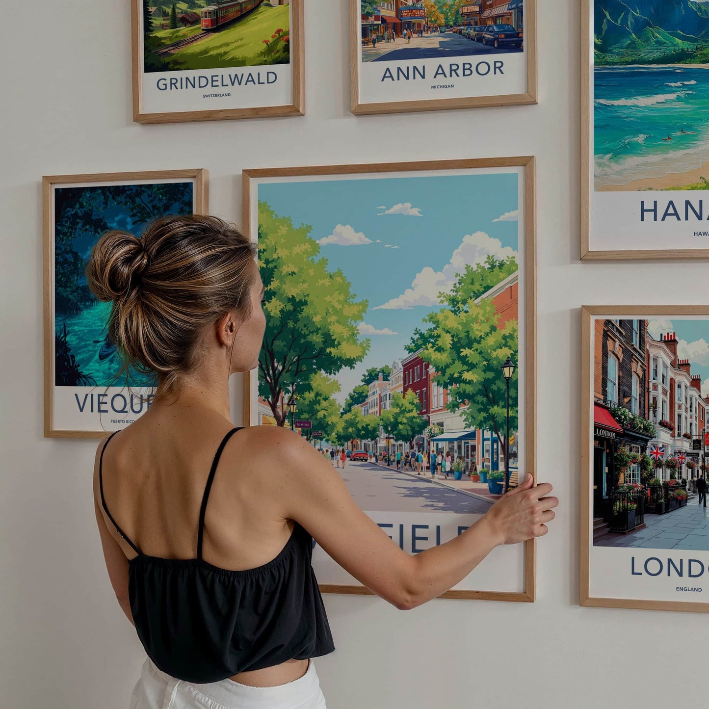 Fairfield Poster - Connecticut Wall Art - Lively Street Scene Home Decor