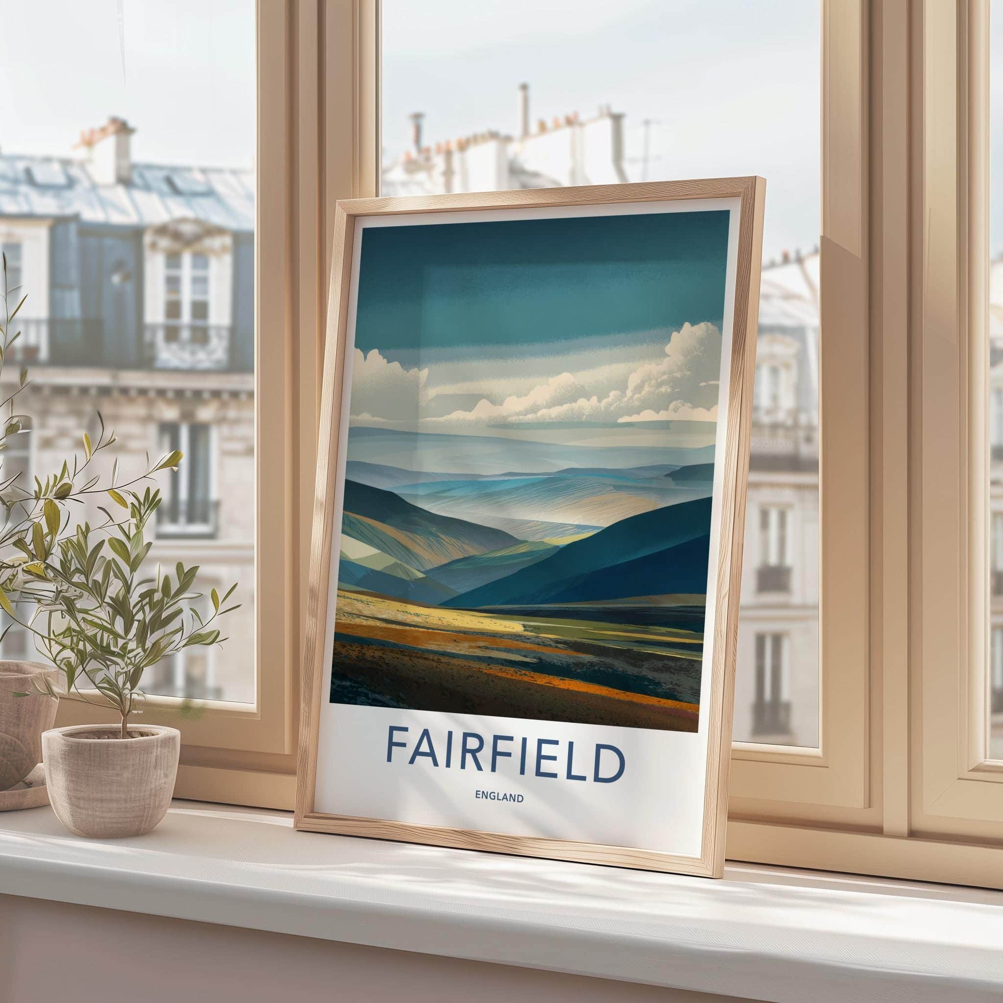 Fairfield Poster - England Scenic Art - Layered Hillside Vista Wall Decor