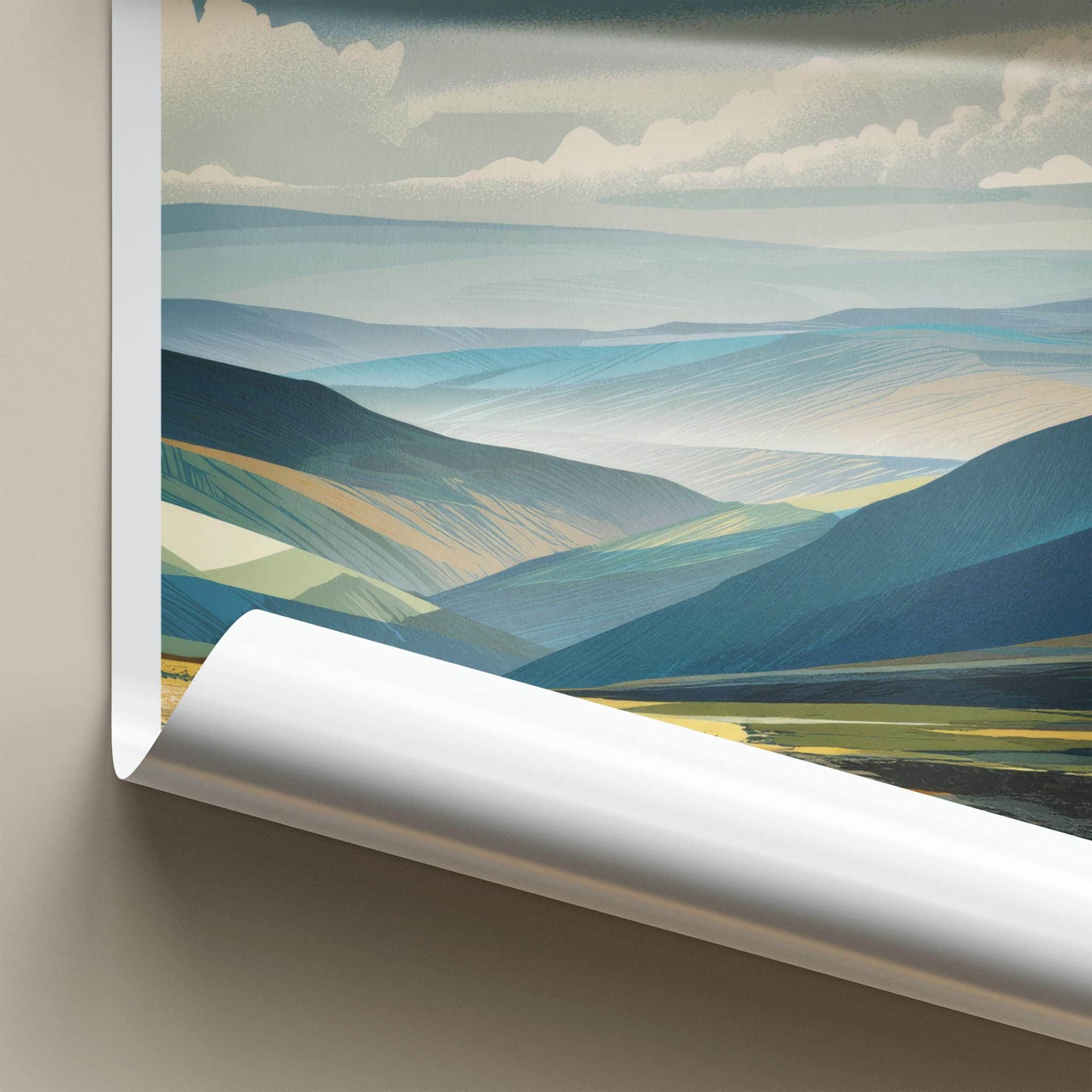 Fairfield Poster - England Scenic Art - Layered Hillside Vista Wall Decor