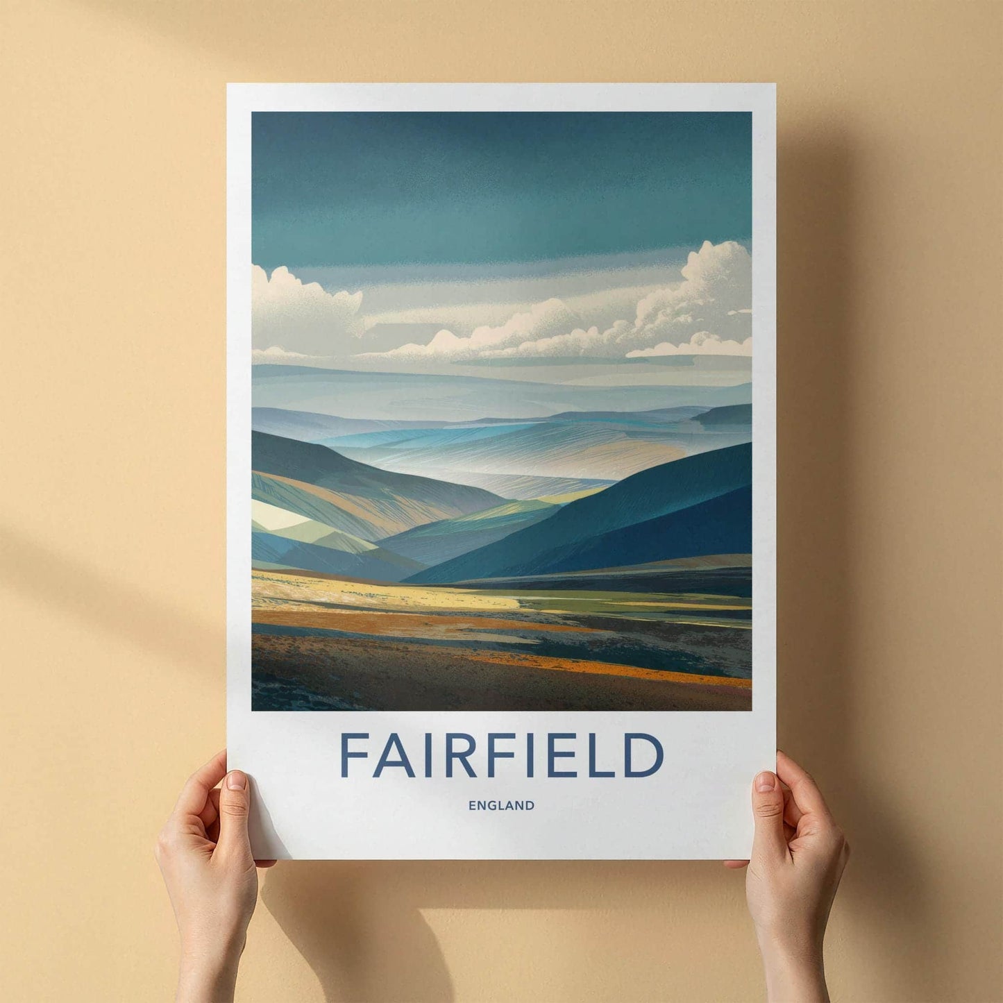 Fairfield Poster - England Scenic Art - Layered Hillside Vista Wall Decor