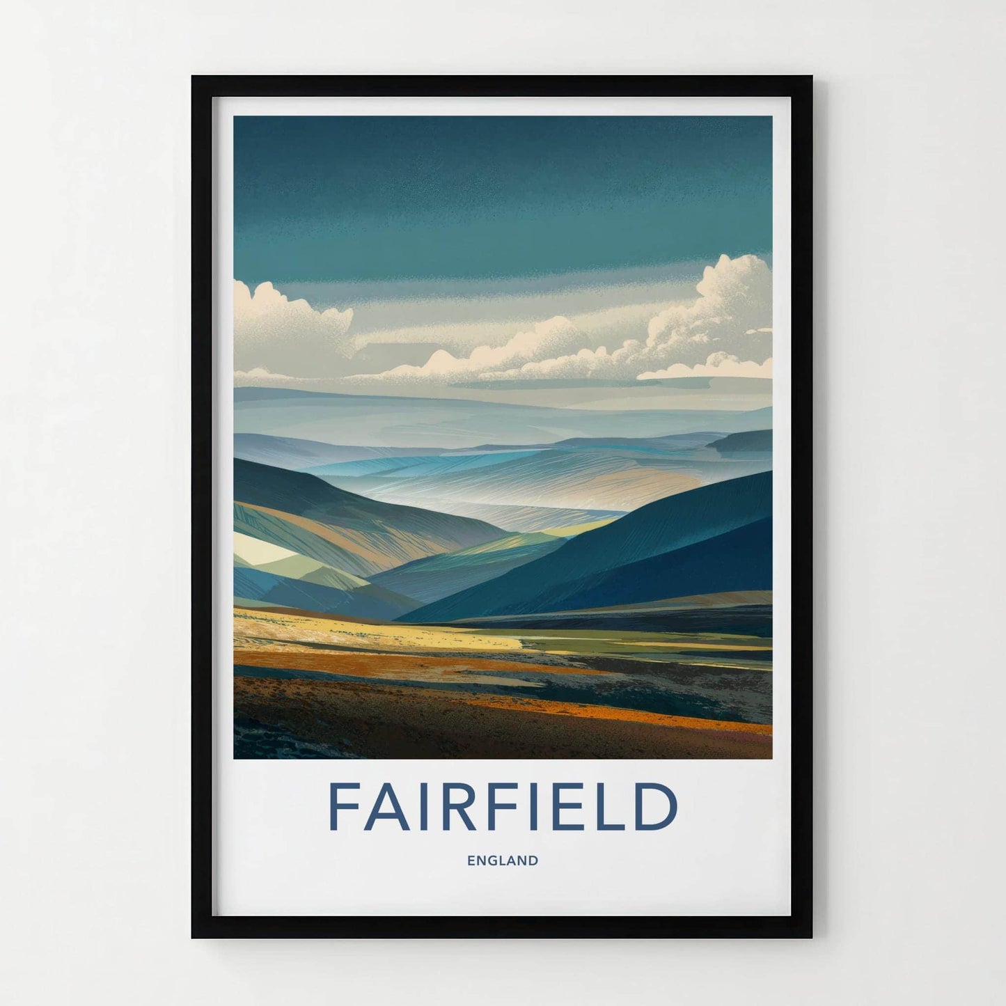 Fairfield Poster - England Scenic Art - Layered Hillside Vista Wall Decor