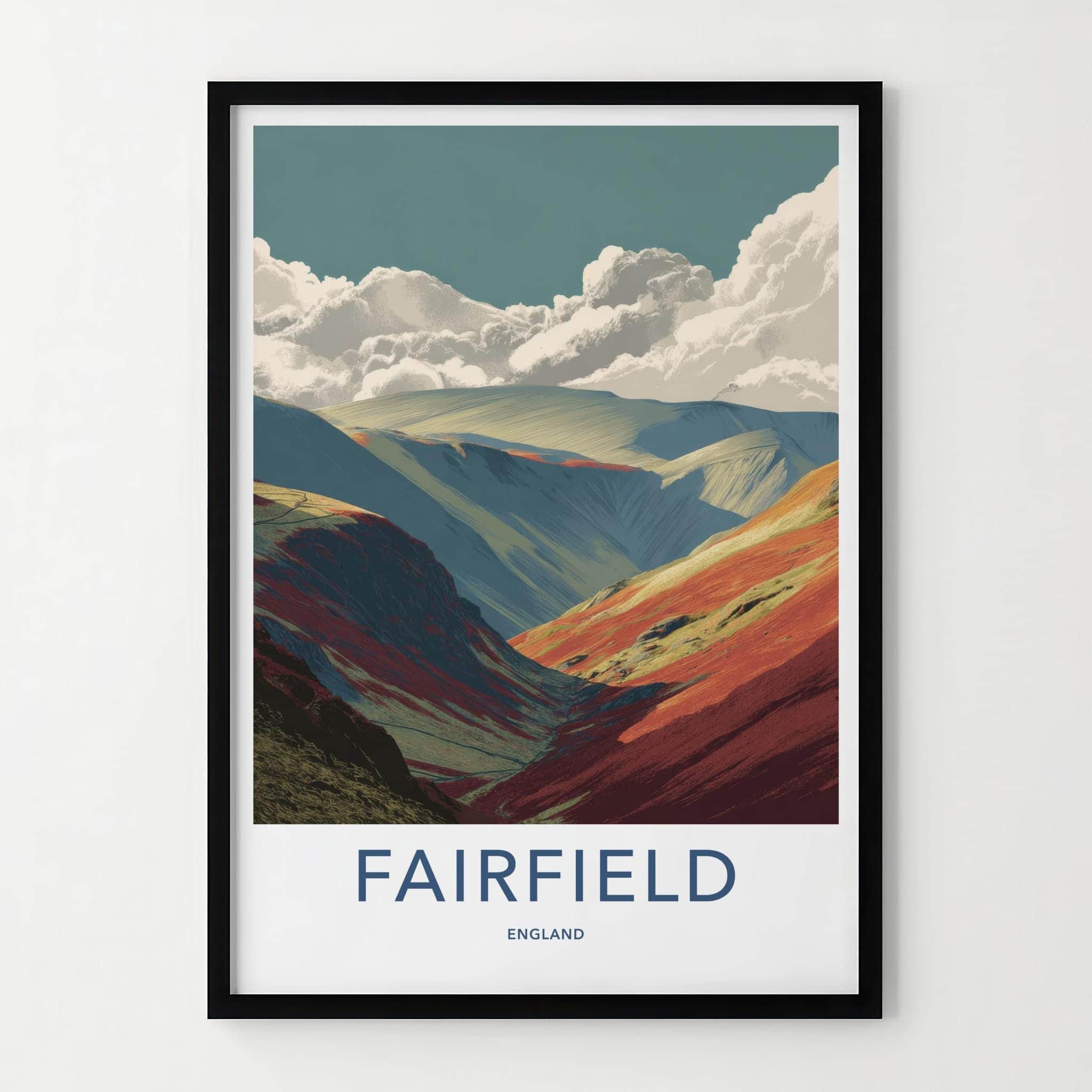 Fairfield Poster - England Travel Art - Crimson Mountain Vistas Home Decor
