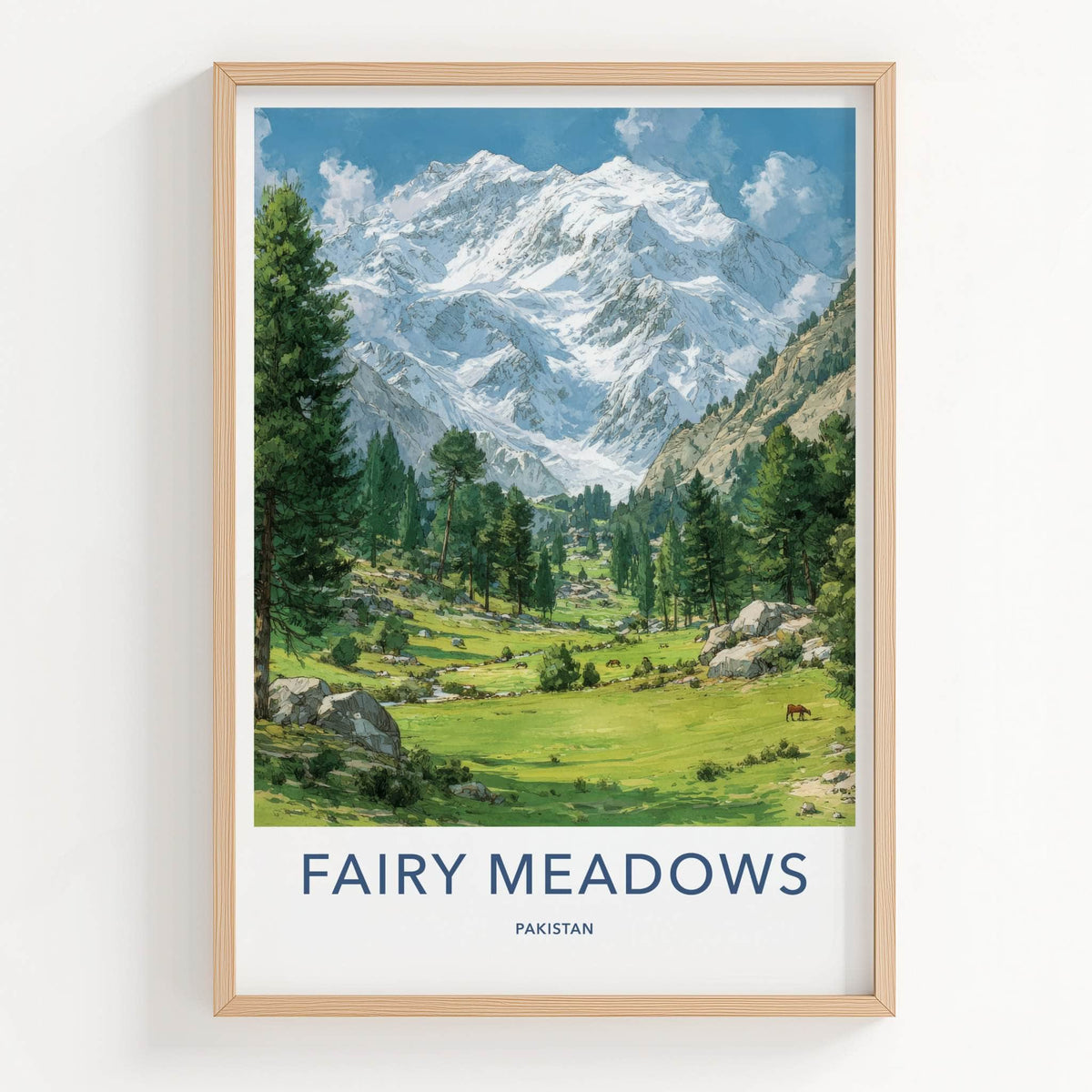 Fairy Meadows Poster - Pakistan Green Valley Pines Art Print