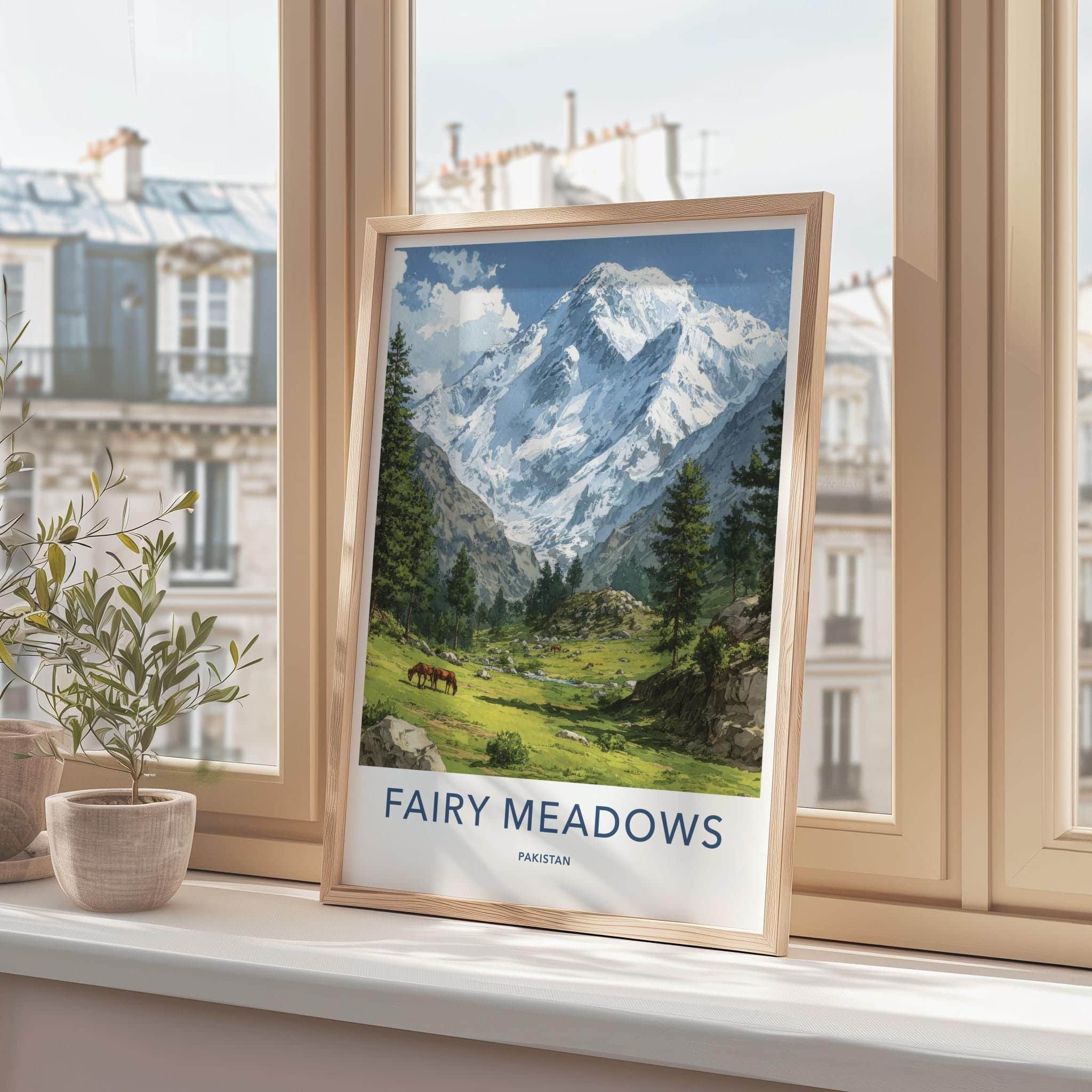 Fairy Meadows Poster - Pakistan Travel Art - Majestic Snow Peaks Wall Decor
