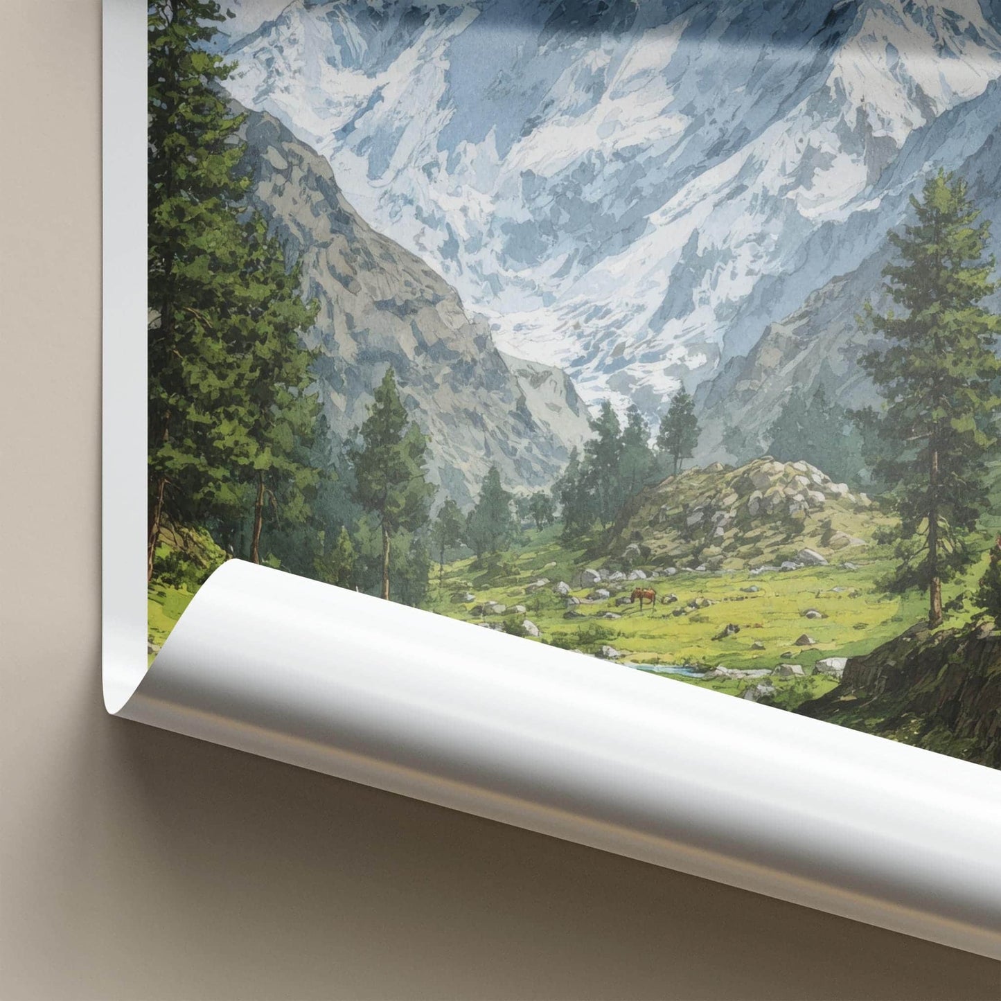 Fairy Meadows Poster - Pakistan Travel Art - Majestic Snow Peaks Wall Decor