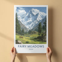 Fairy Meadows Poster - Pakistan Travel Art - Majestic Snow Peaks Wall Decor