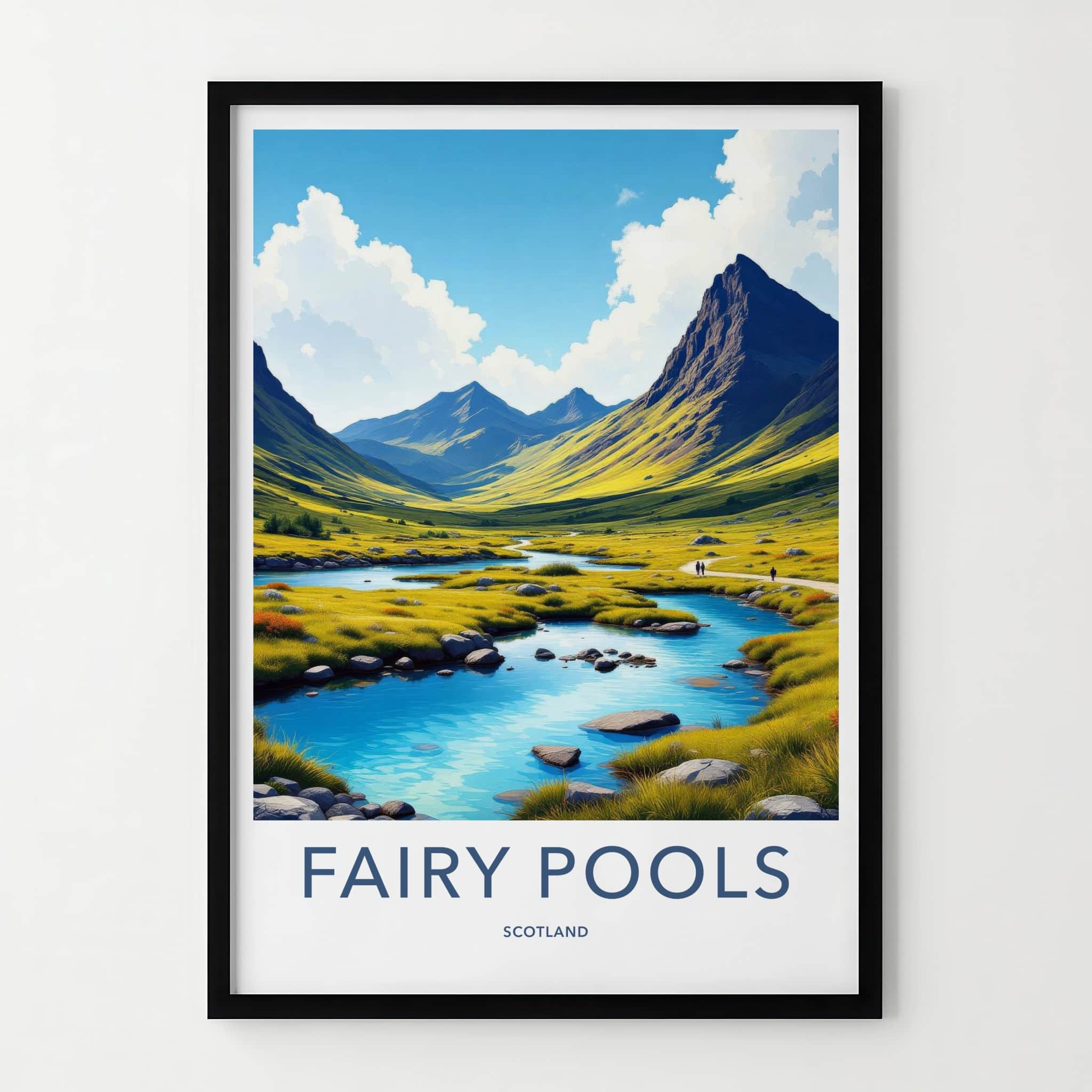 Fairy Pools Poster - Scotland Art Print - Vibrant Valley Stream Home Decor