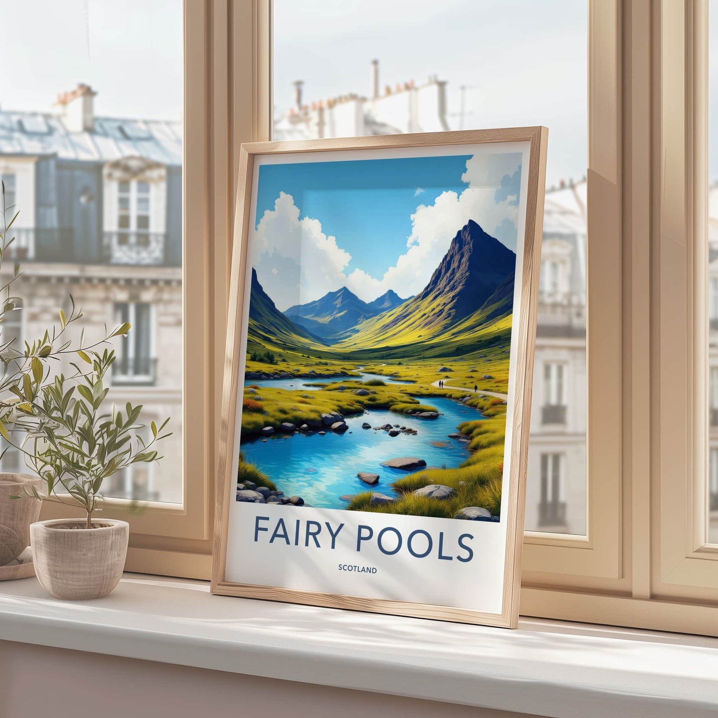 Fairy Pools Poster - Scotland Art Print - Vibrant Valley Stream Home Decor