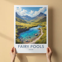 Fairy Pools Poster - Scotland Travel Art - Serene Mountain Valley Home Decor