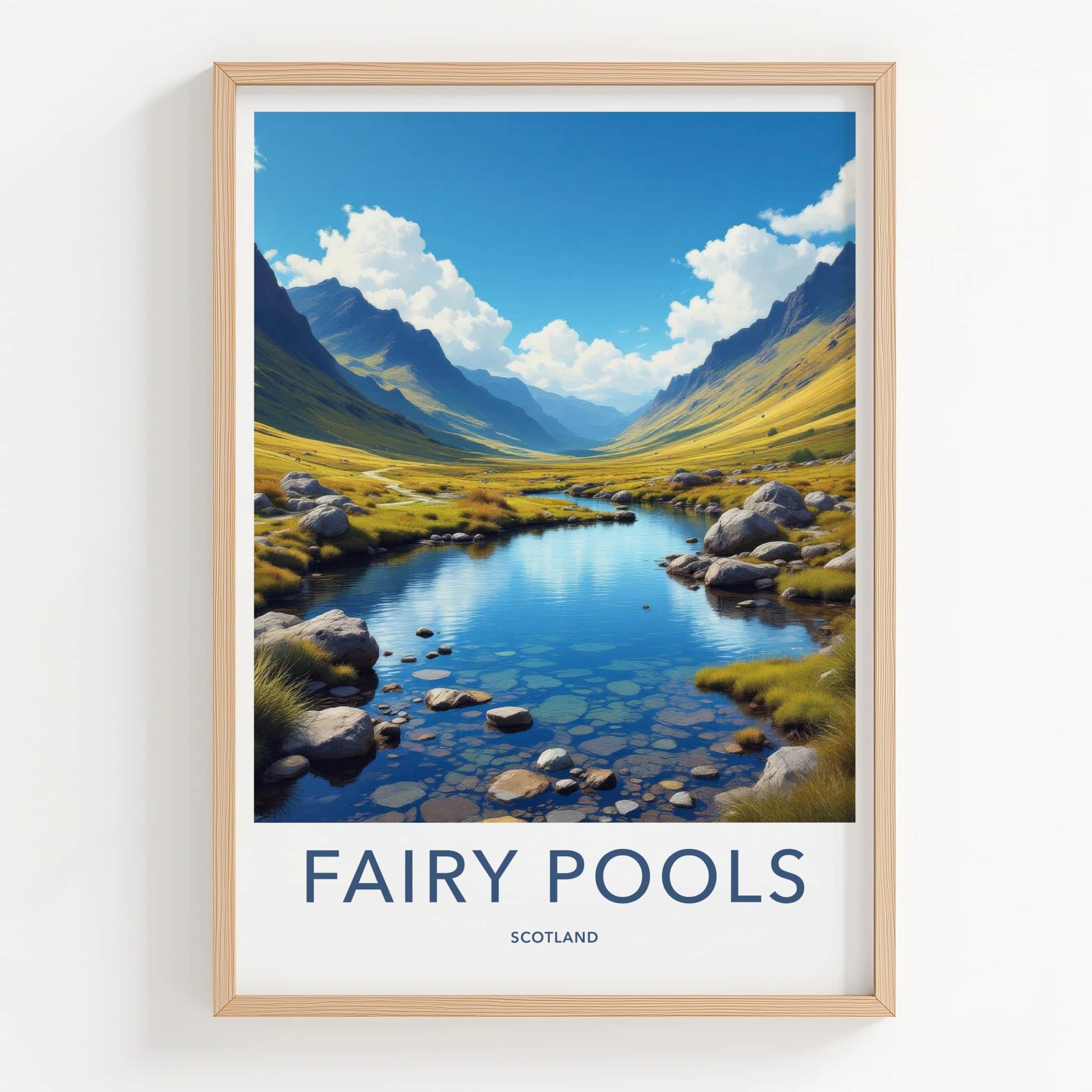 Fairy Pools Poster - Scotland Wall Art - Crystal River Valley Home Decor