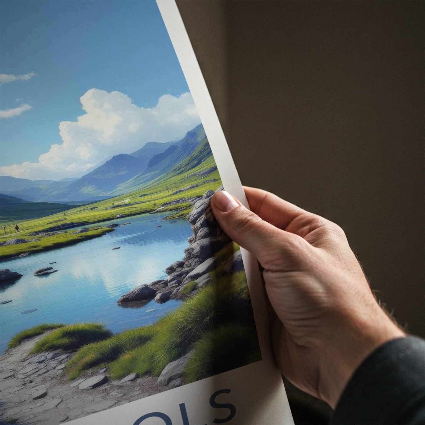 Fairy Pools Poster - United Kingdom Travel Art - Lush Mountain Valley Wall Decor