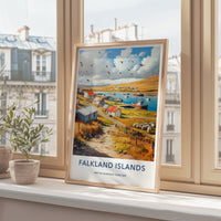 Falkland Islands Poster - Falkland Islands Wall Art - Pastoral Bay Scene Gift