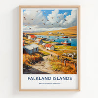 Falkland Islands Poster - Falkland Islands Wall Art - Pastoral Bay Scene Gift