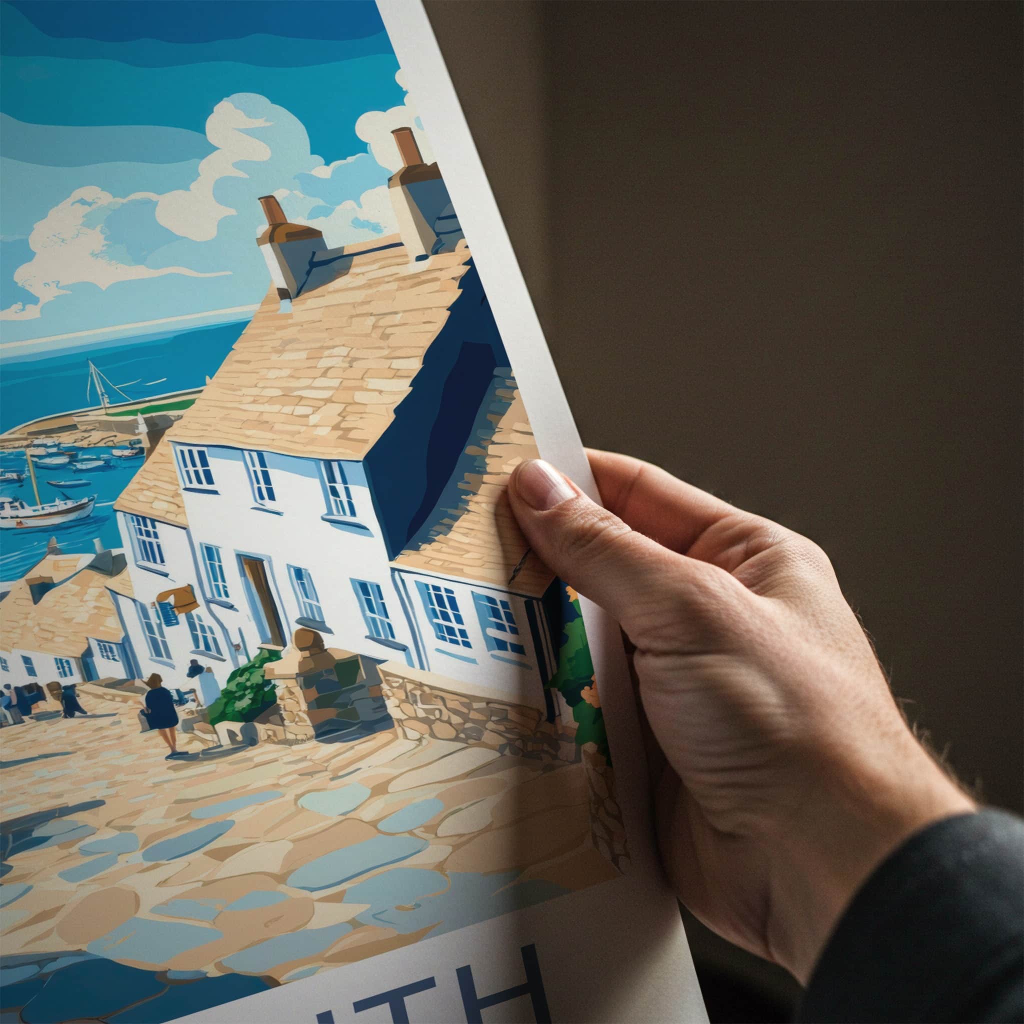 Falmouth Poster - England Travel Art - Quaint Village Harbor Home Decor