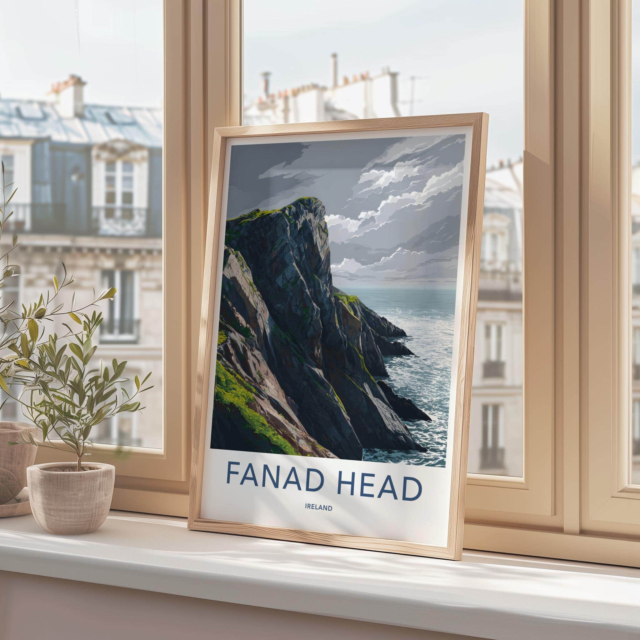Fanad Head Poster - Ireland Travel Art - Rugged Coastal Cliffs Home Decor