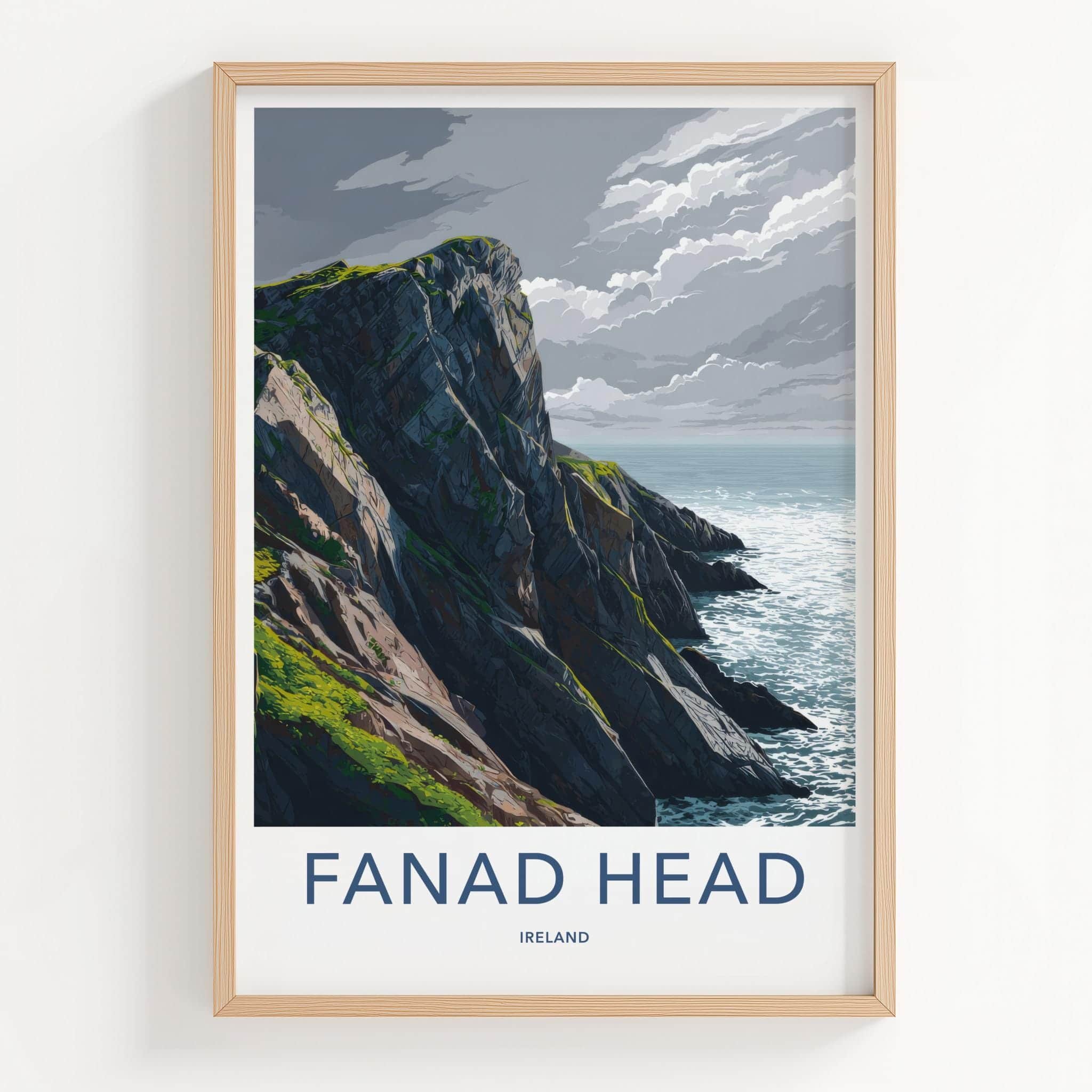 Fanad Head Poster - Ireland Travel Art - Rugged Coastal Cliffs Home Decor