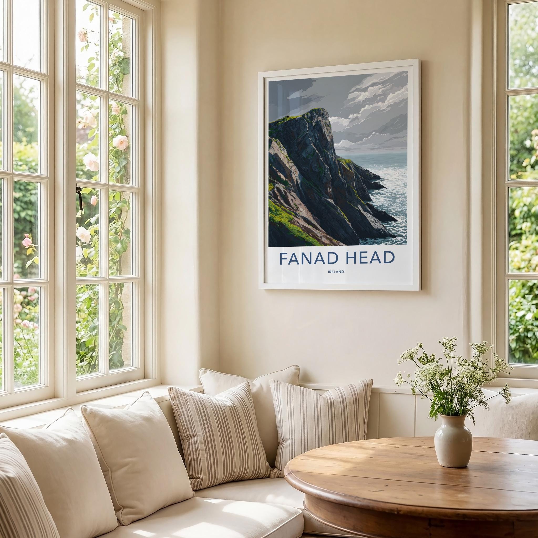 Fanad Head Poster - Ireland Travel Art - Rugged Coastal Cliffs Home Decor