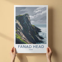 Fanad Head Poster - Ireland Travel Art - Rugged Coastal Cliffs Home Decor