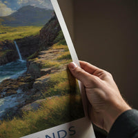 Faroe Islands Poster - Denmark Travel Art - Rugged Ocean Cliffs Wall Decor