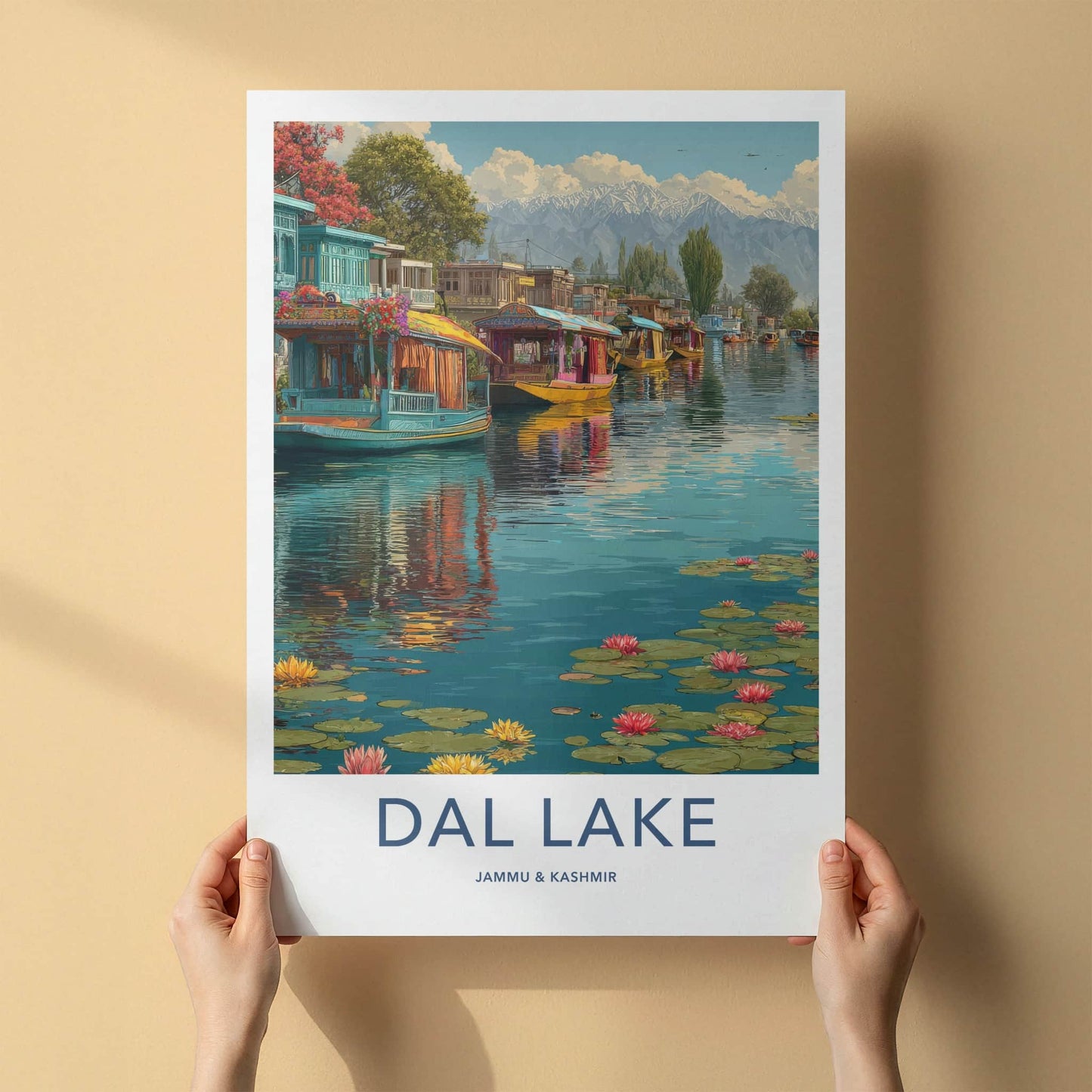 Dal Lake Poster - India Lake Mountains Art
