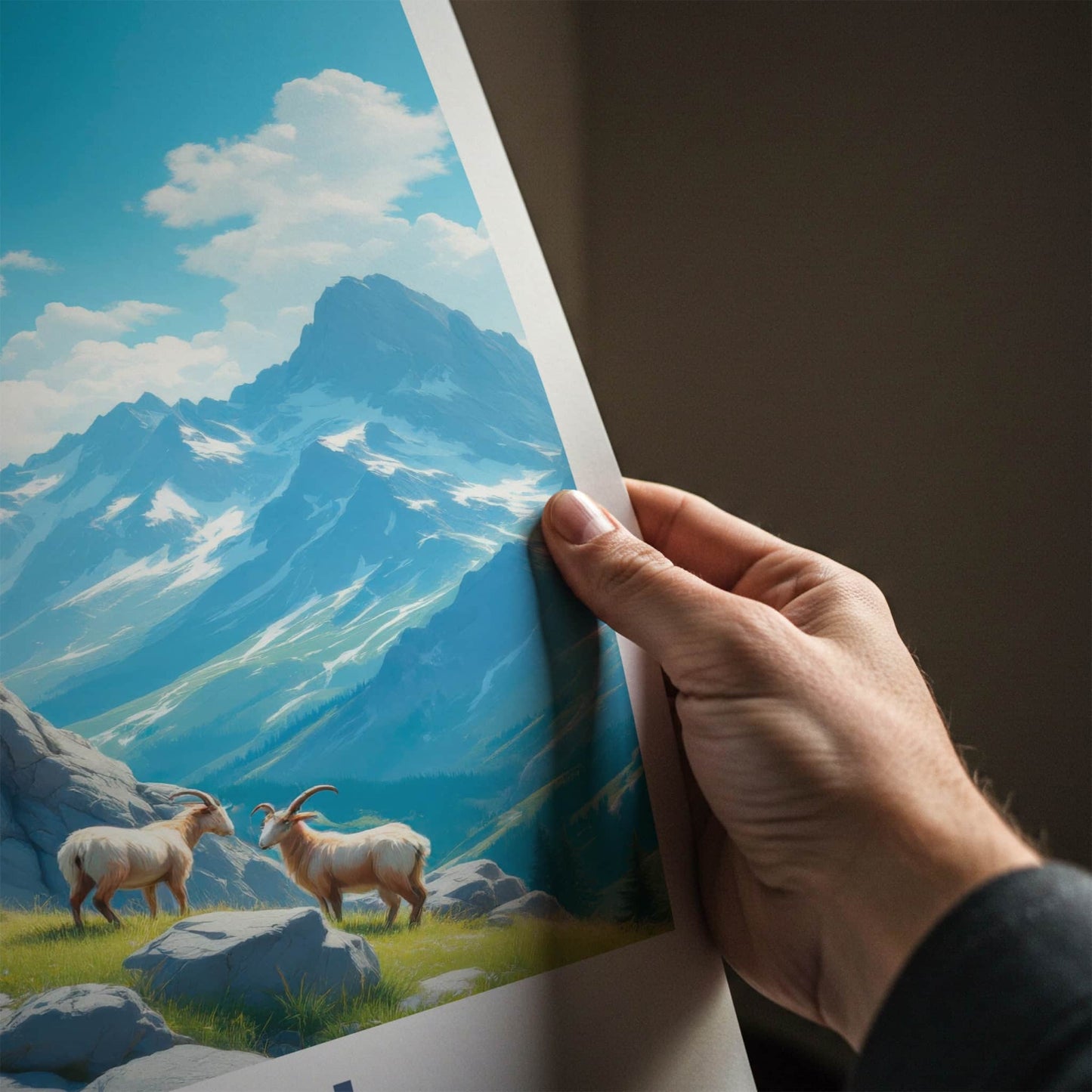 Pirin National Park Poster - Bulgaria Travel Art - Alpine Goats Grazing Home Decor
