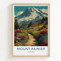 Mount Rainier Poster - Washington Travel Art