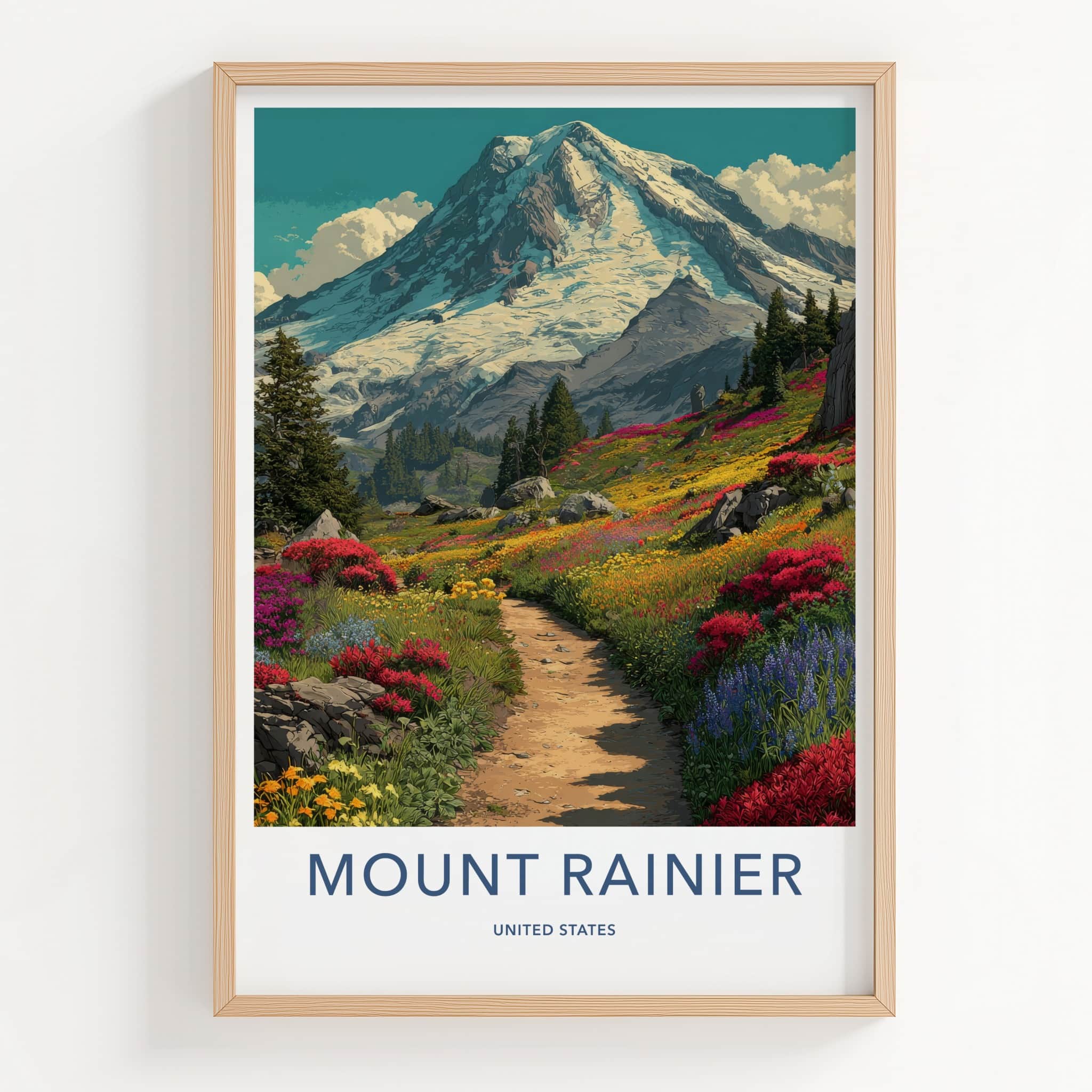 Mount Rainier Poster - Washington Travel Art
