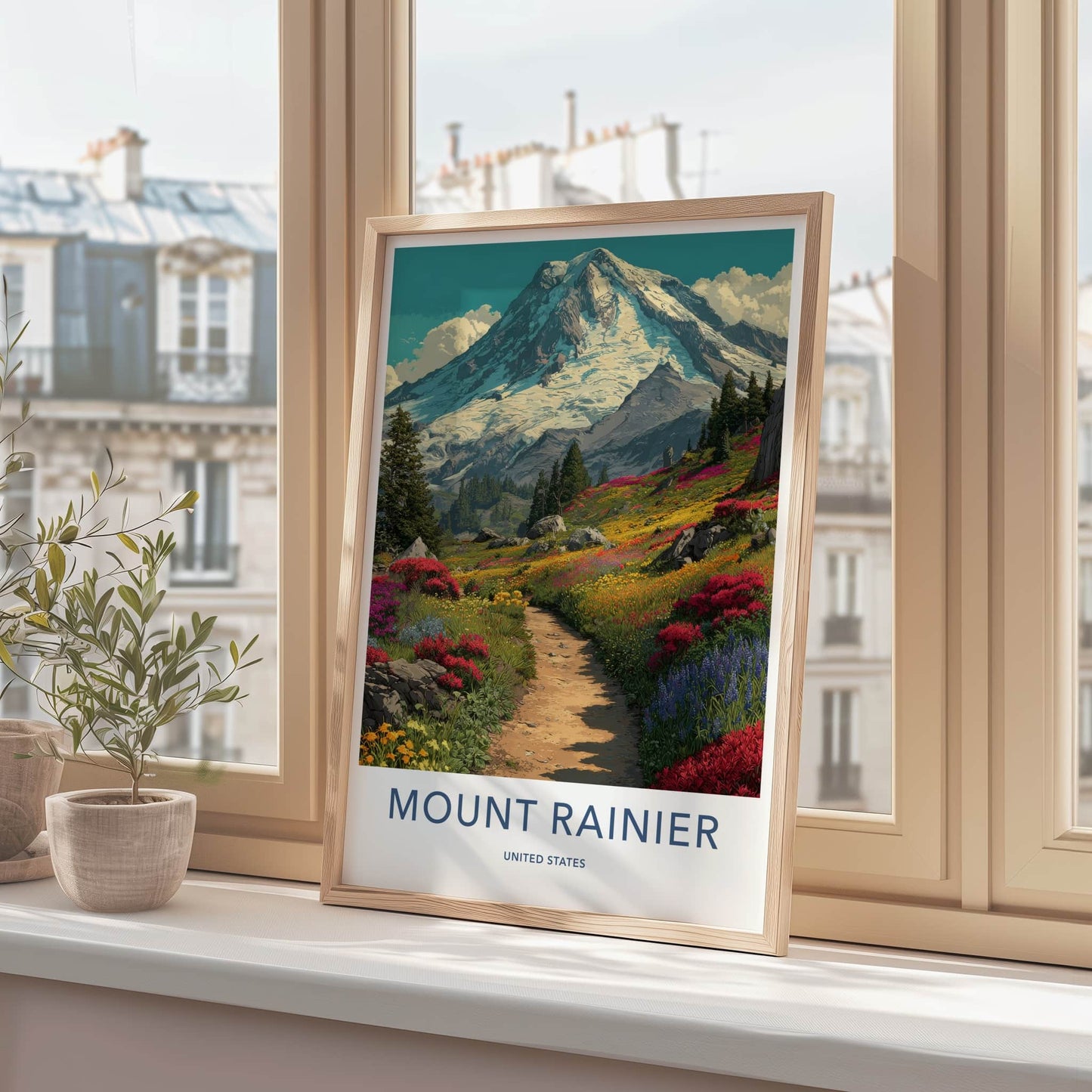 Mount Rainier Poster - Washington Travel Art