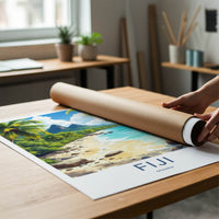 Fiji Poster - Fiji Travel Art - Tropical Beach Mountains Wall Decor