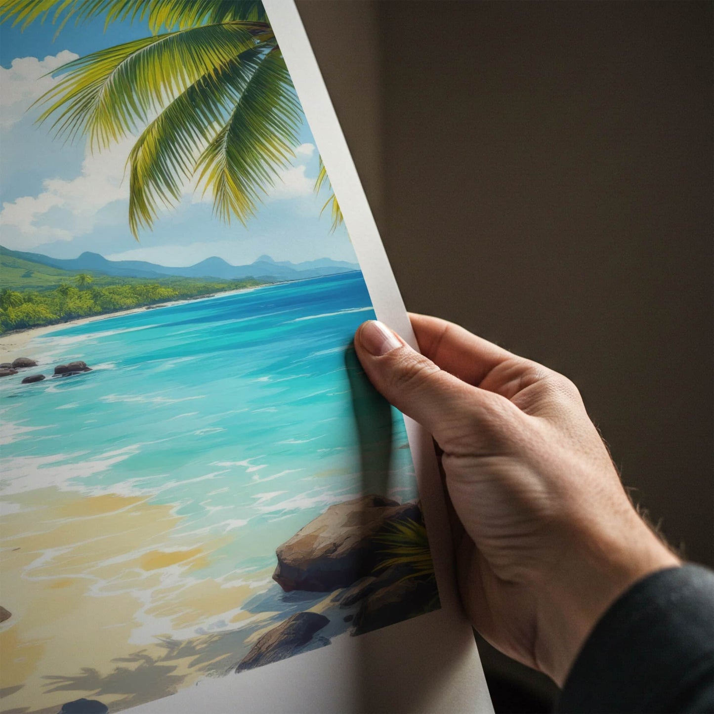 Fiji Poster - Fiji Travel Art - Tropical Beach Mountains Wall Decor