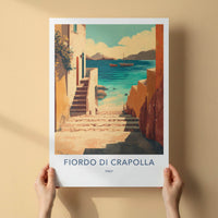 Fiordo Di Crapolla Poster - Italy Travel Art - Ocean View Steps Home Decor