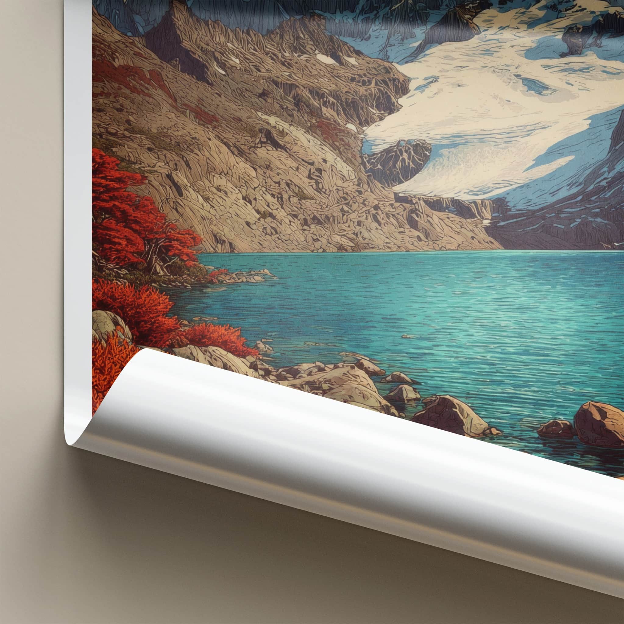Fitz Roy Poster - Argentina Travel Art - Snow Capped Peaks Home Decor