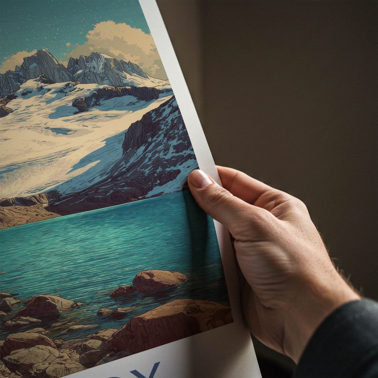 Fitz Roy Poster - Argentina Travel Art - Snow Capped Peaks Home Decor