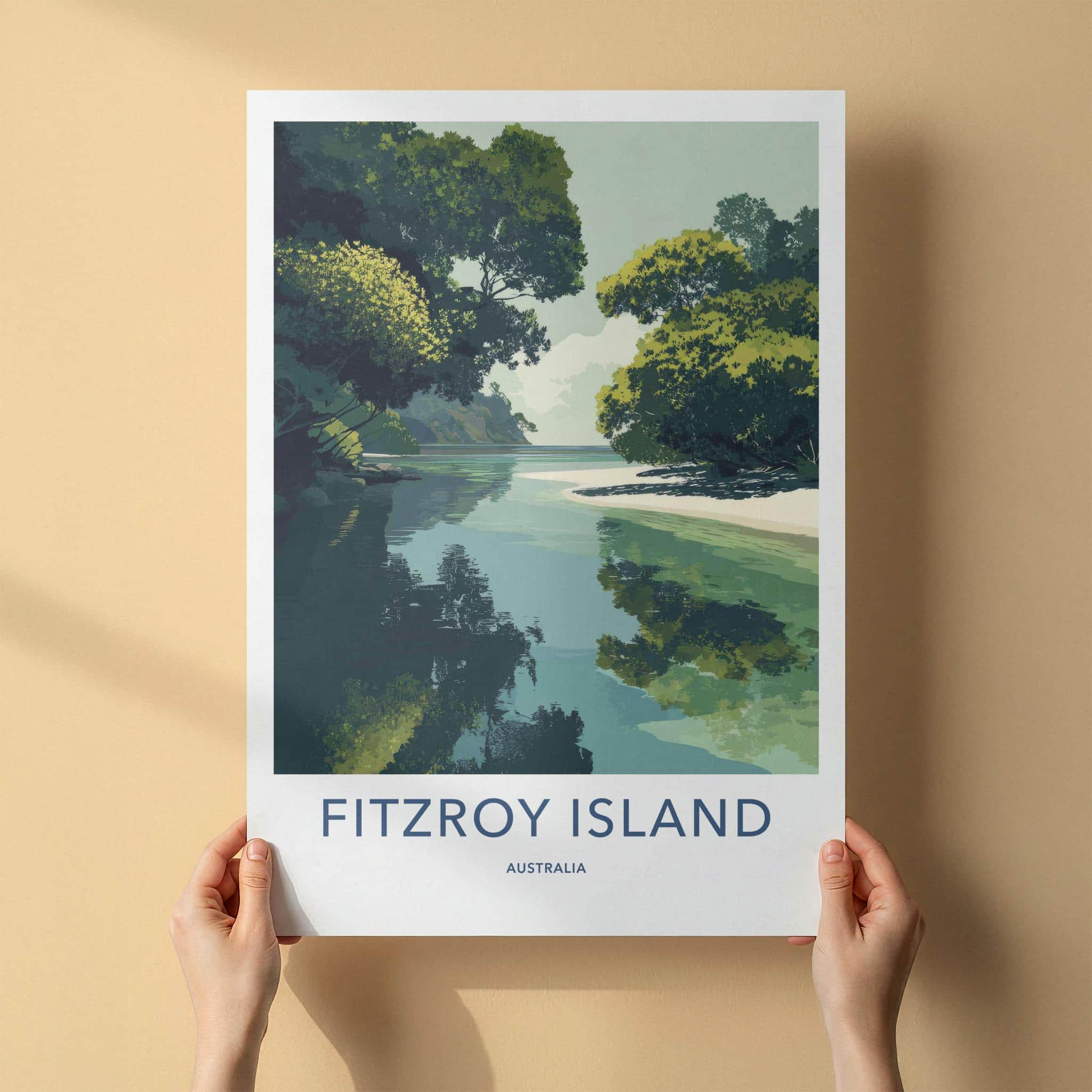 Fitzroy Island Poster - Australia Travel Art - Clear Water Beach Home Decor
