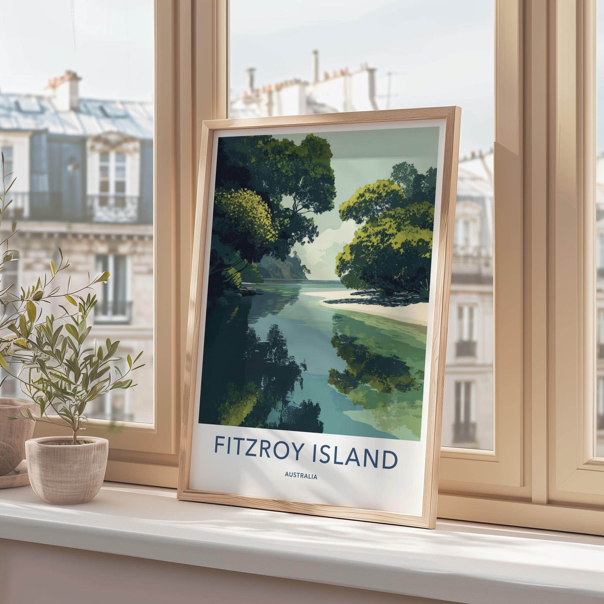 Fitzroy Island Poster - Australia Travel Art - Clear Water Beach Home Decor