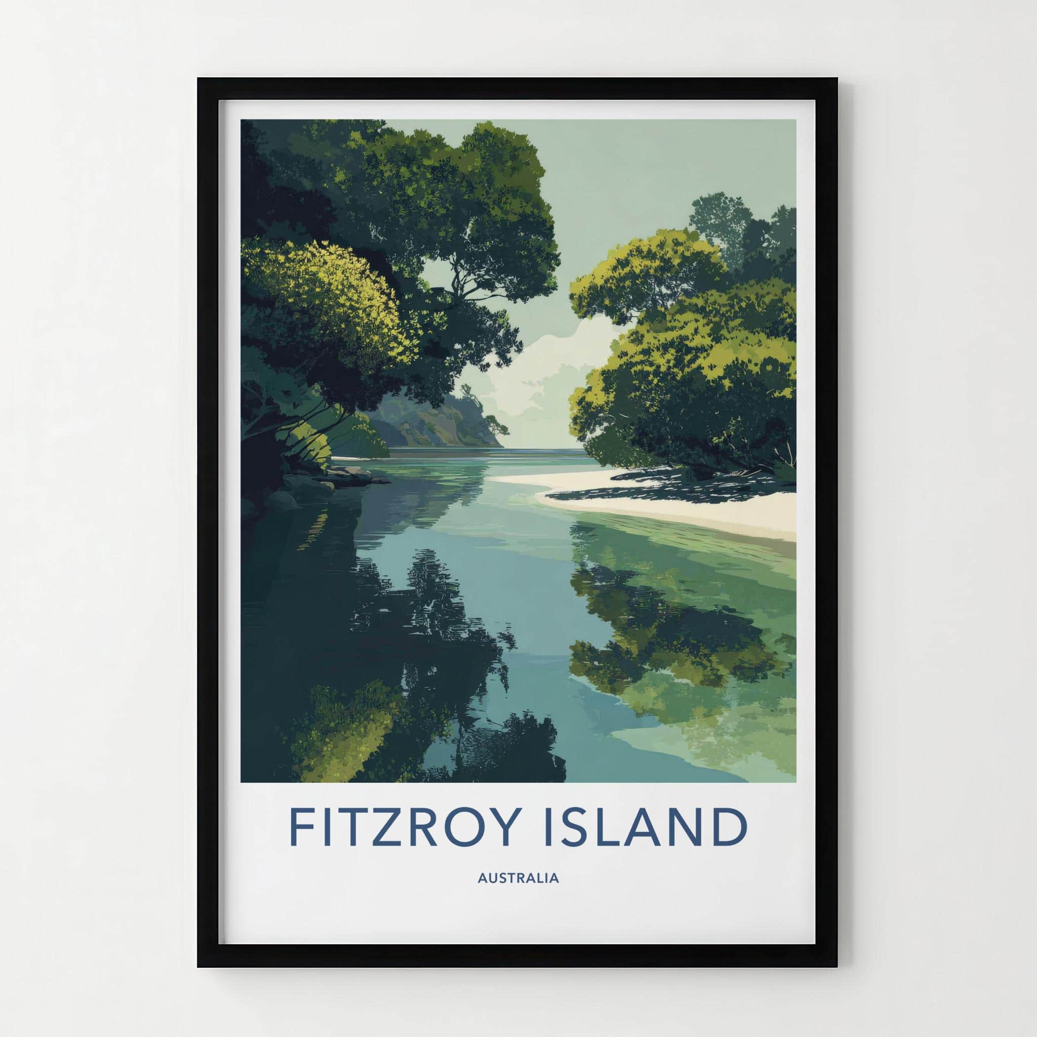 Fitzroy Island Poster - Australia Travel Art - Clear Water Beach Home Decor